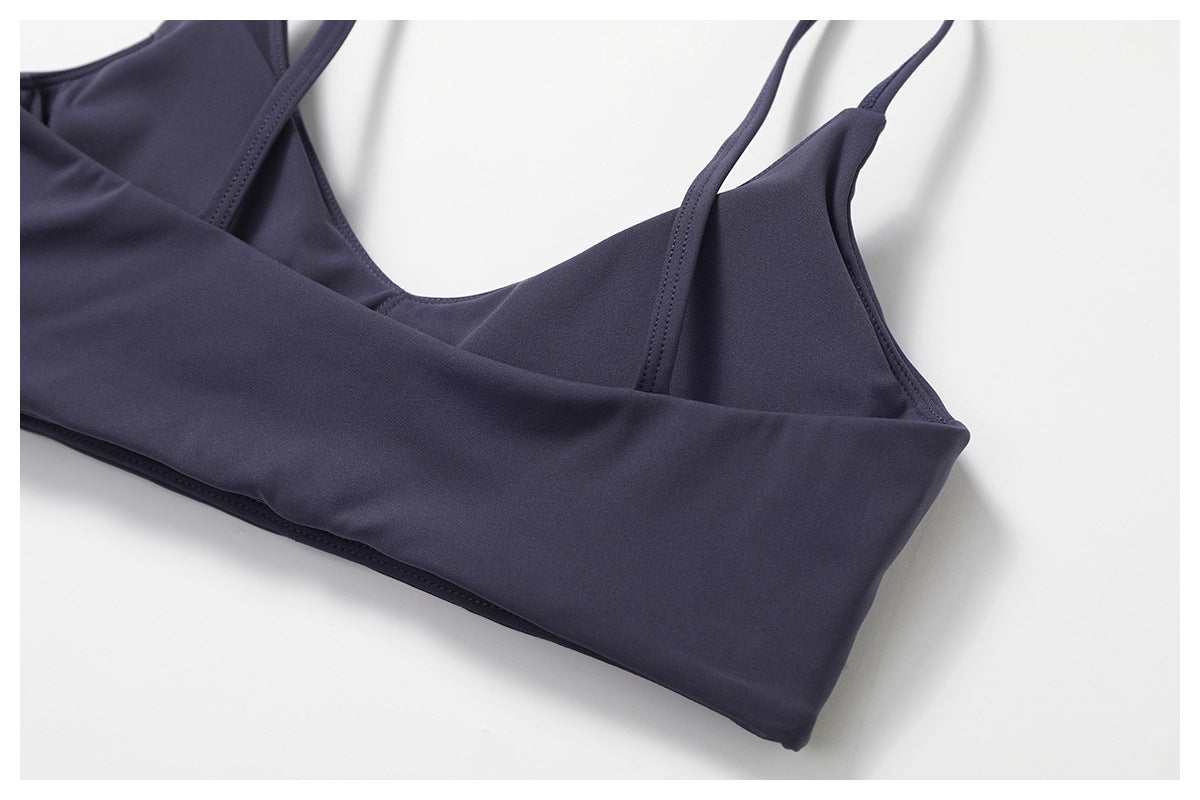 Sollinarry Sustainable Recycled Quick Drying Tight Back Yoga Bra Outer Wear Running Exercise Underwear Fitness Vest Top