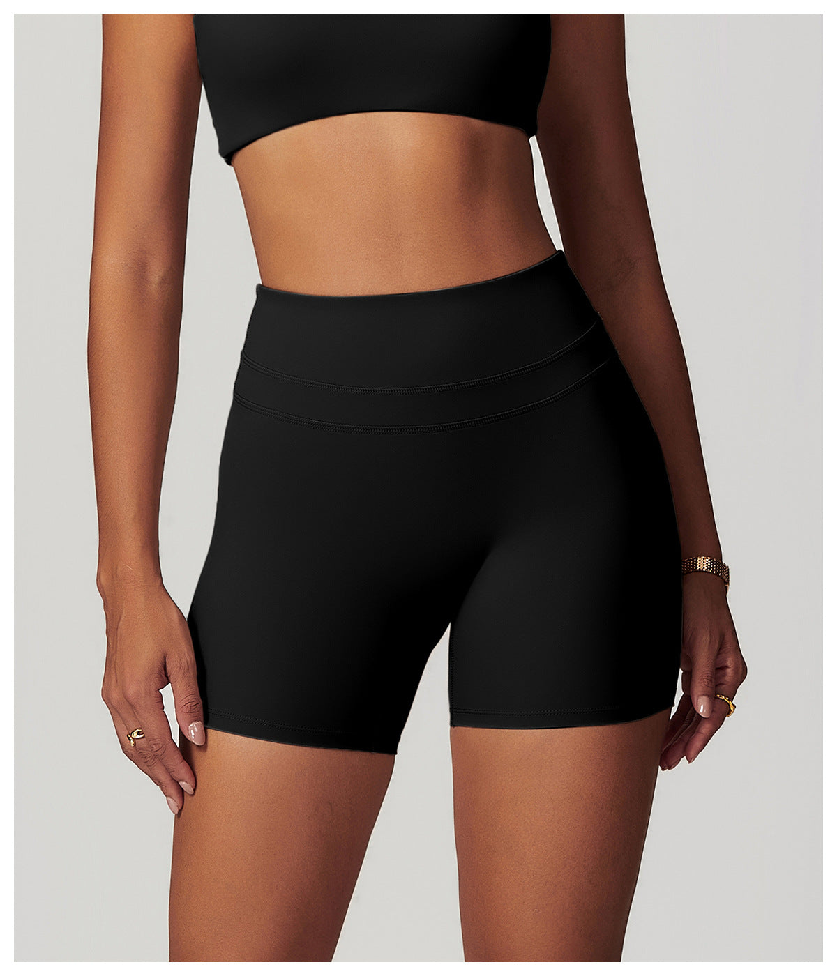 Sollinarry Brushed Tight Yoga Shorts Stretch High Waist Peach Hip Lifting Running Workout Shorts