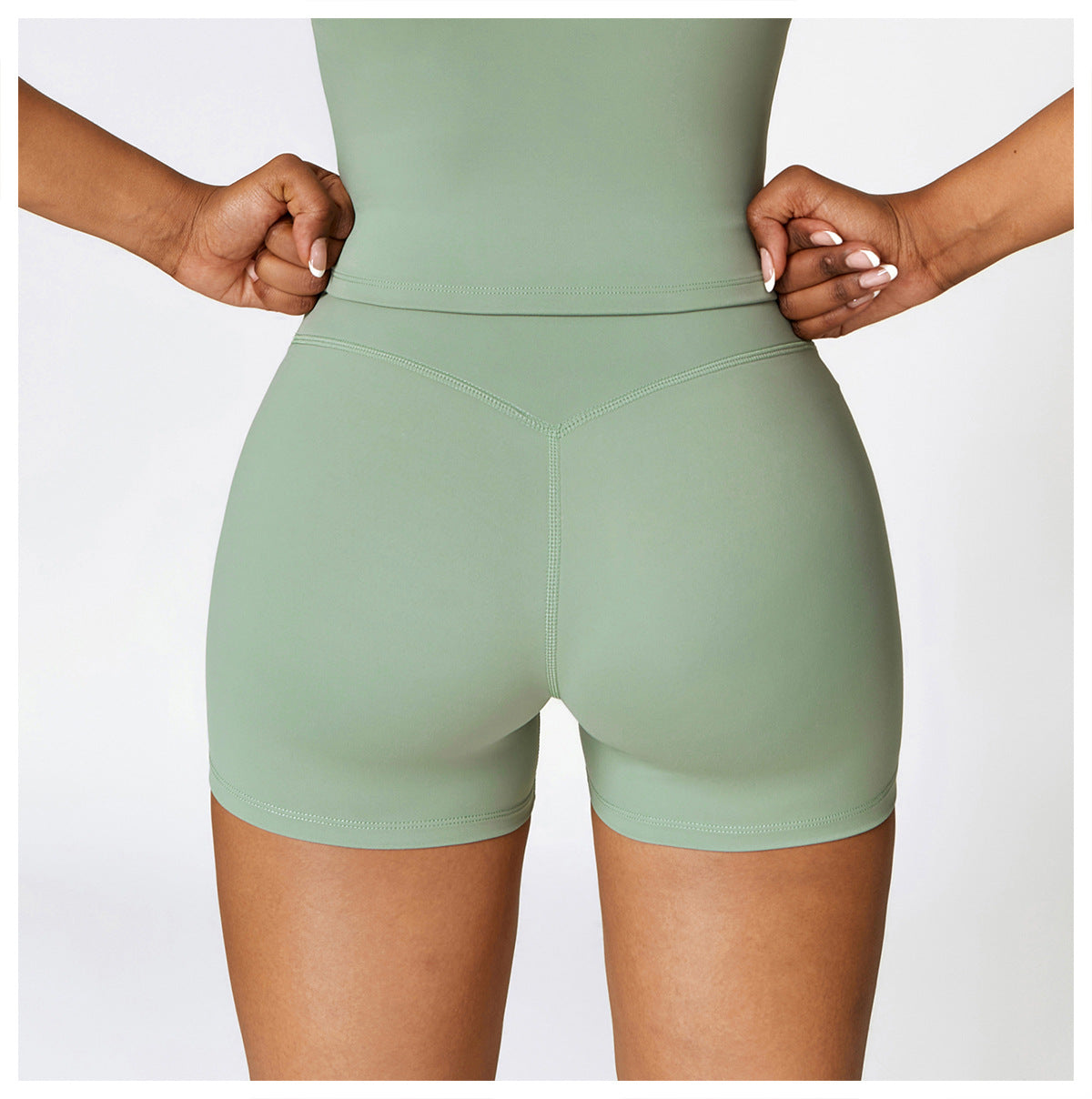 Brushed Tight Yoga Shorts Women High Waist Belly Contracting Fitness Pants Hip Lifting Running Exercise Shorts