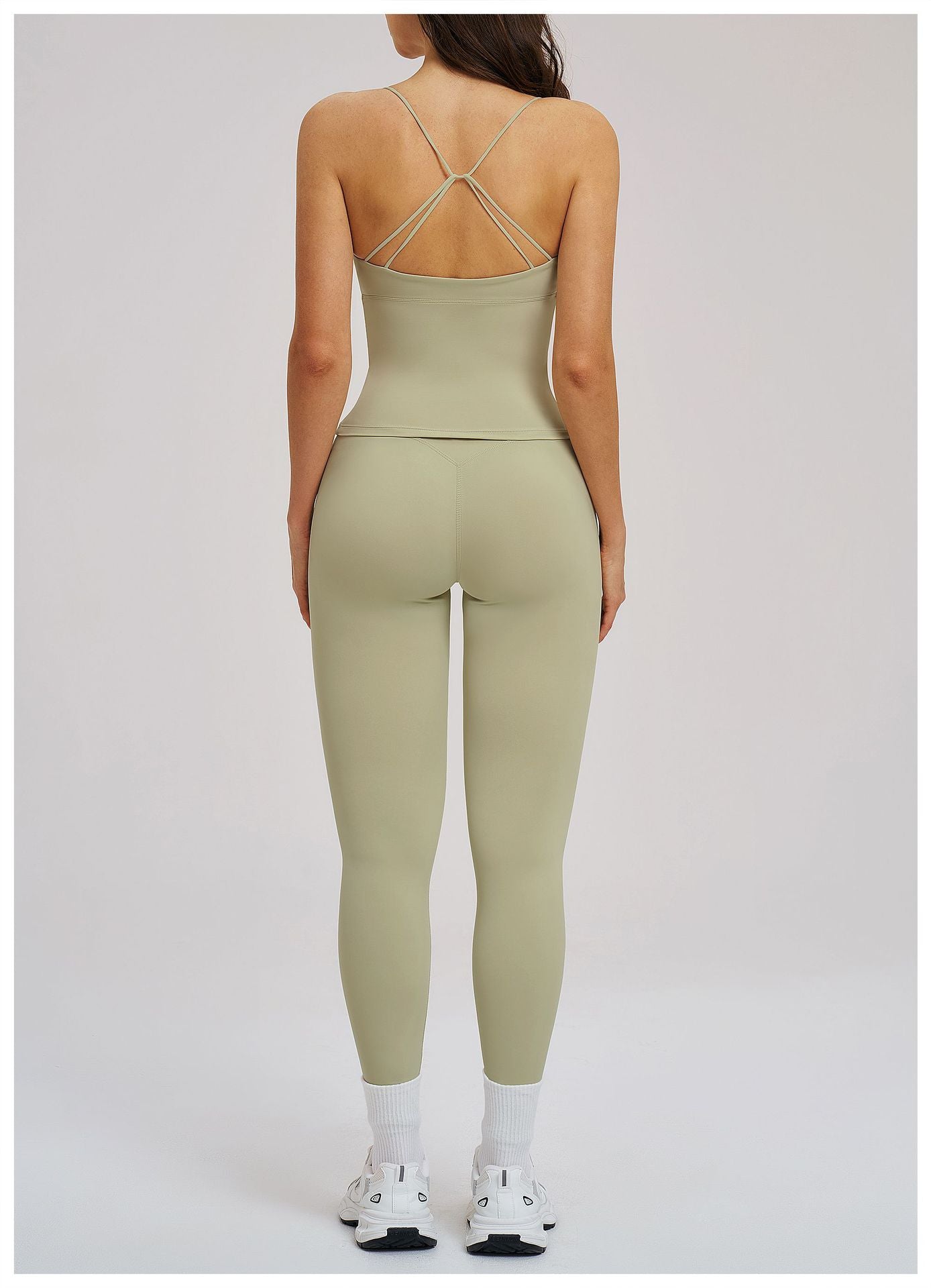 Brushed Sports Tight Back Running Sports Casual Suit Outdoor Riding Yoga Two Piece Sets