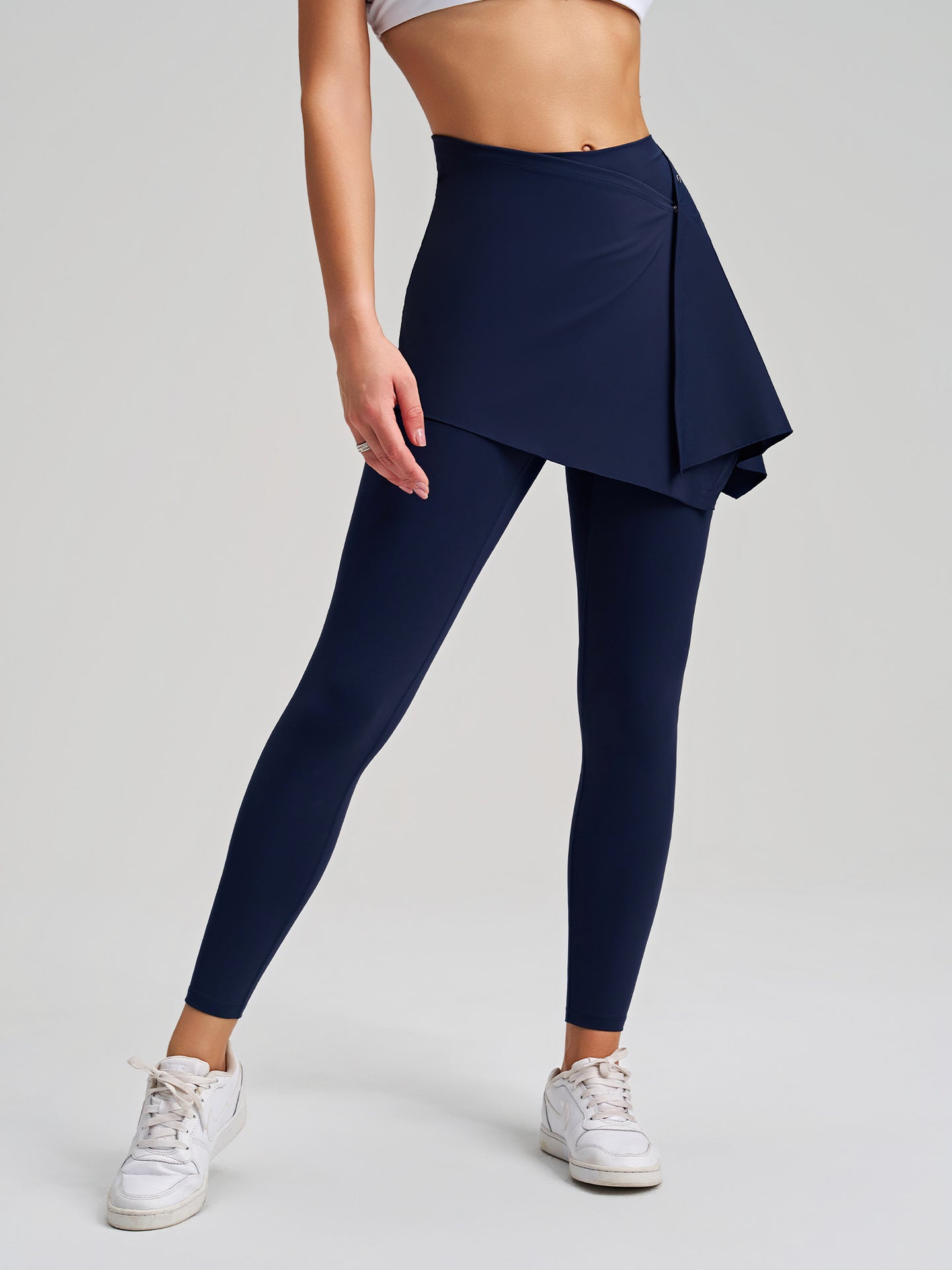 Two Piece Set Nude Feel Yoga Pants Outer Wear Tight No Embarrassment Removable Thigh High Waist Hip Lift Fitness Pants
