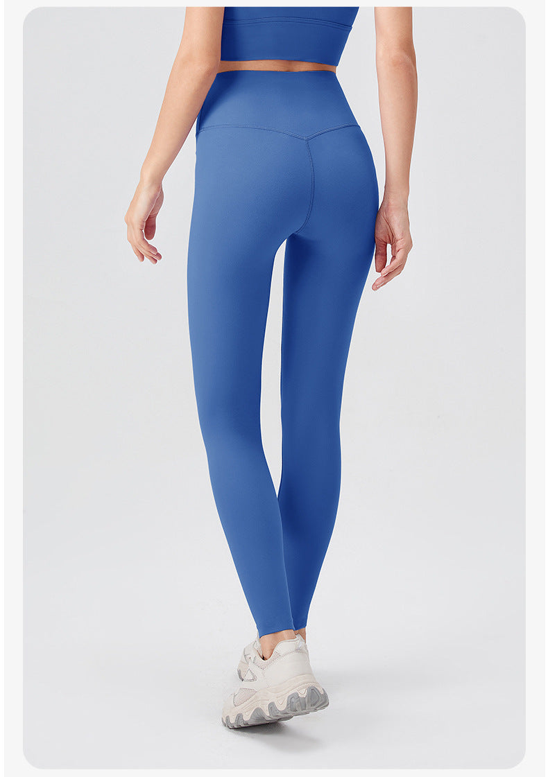 Double 6 Zero Sense Antibacterial No Size Yoga Pants Women Brushed Nude Feel Hip Raise Fitness Pants Tight Running Exercise Pants