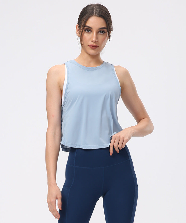 Yoga Short Sleeve Women Pleated Crumpled Half Waist Sports Blouse Casual All-Matching Yoga Jacket