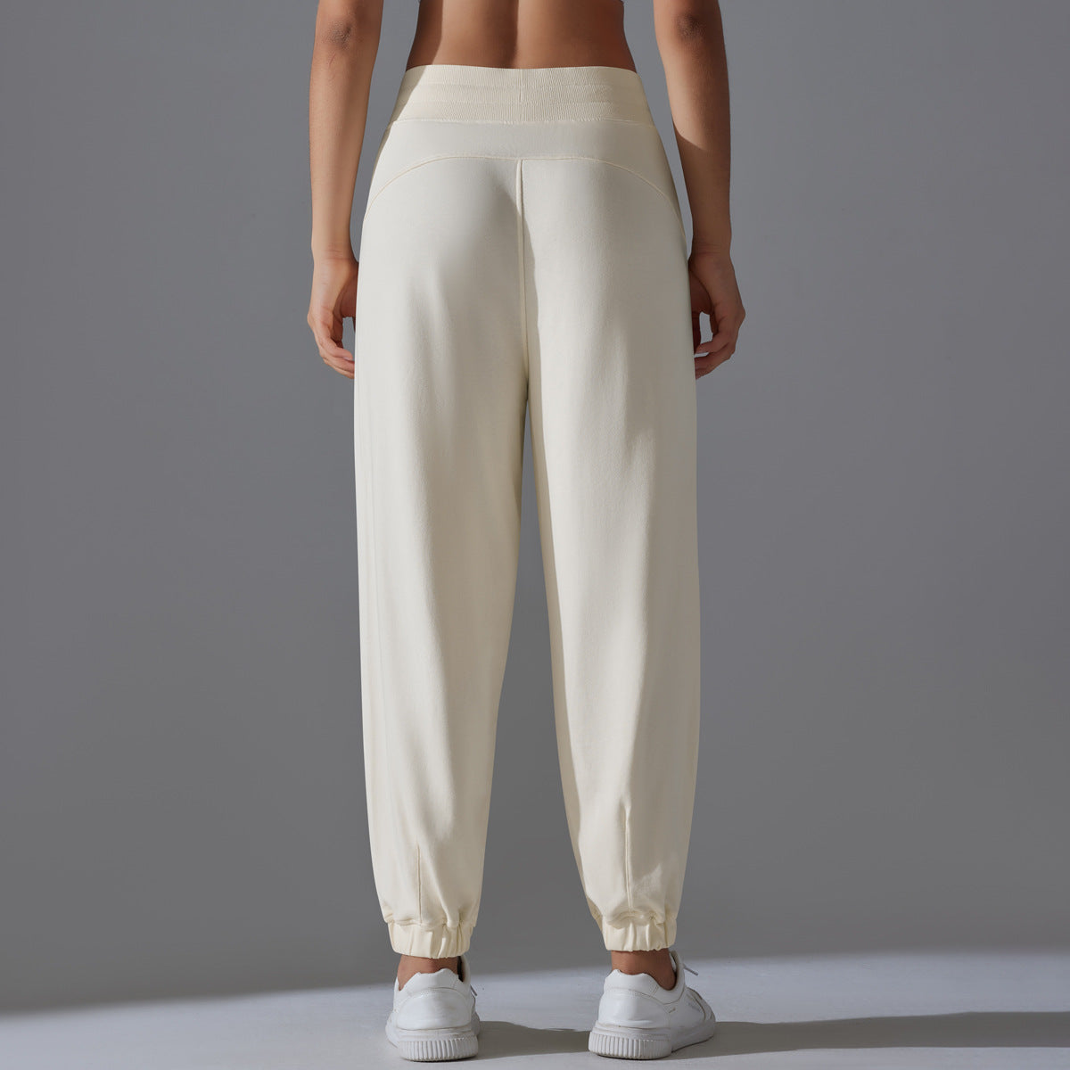 Internet Celebrity Pants Loose Tappered Sports Pants Drawstring Side Pocket Draping Wide Leg Breathable High Waist Fitness Pants Running Pants