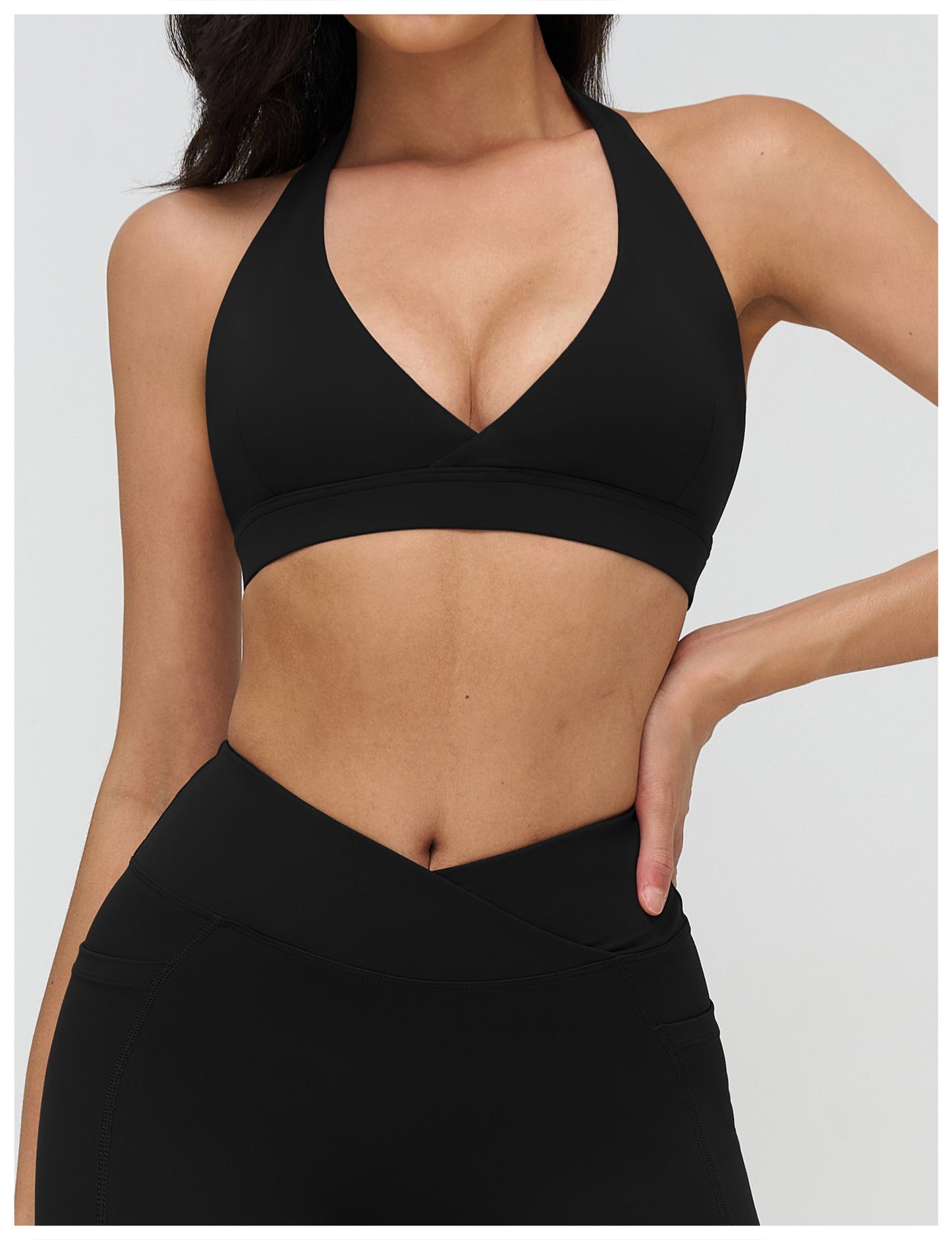 Nude Feel Yoga Bra Cross V neck Beauty Back Exercise Bra Fitness Running Exercise Underwear