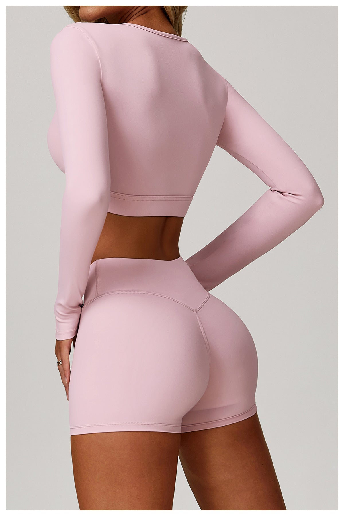 Sollinarry Nude Feel Tight Yoga Long Sleeve Shockproof Sports Hollow Out Cutout T shirt Running Workout Yoga Top