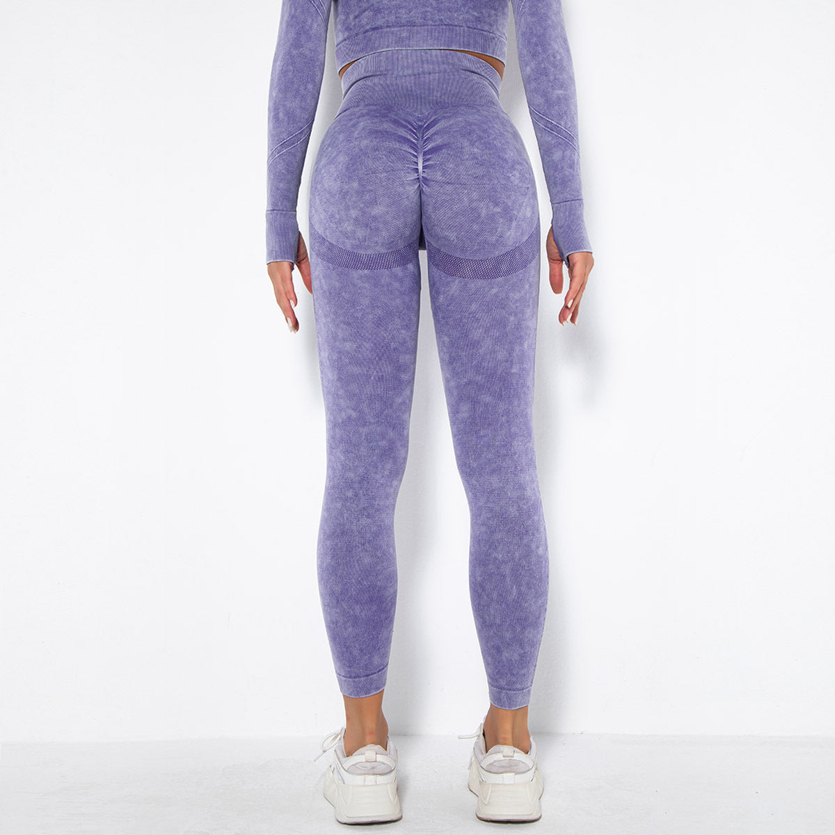 Seamless Washed Moisture-Absorbing Sexy Peach Hip Wicking Yoga Pants Exercise Workout Pants Leggings
