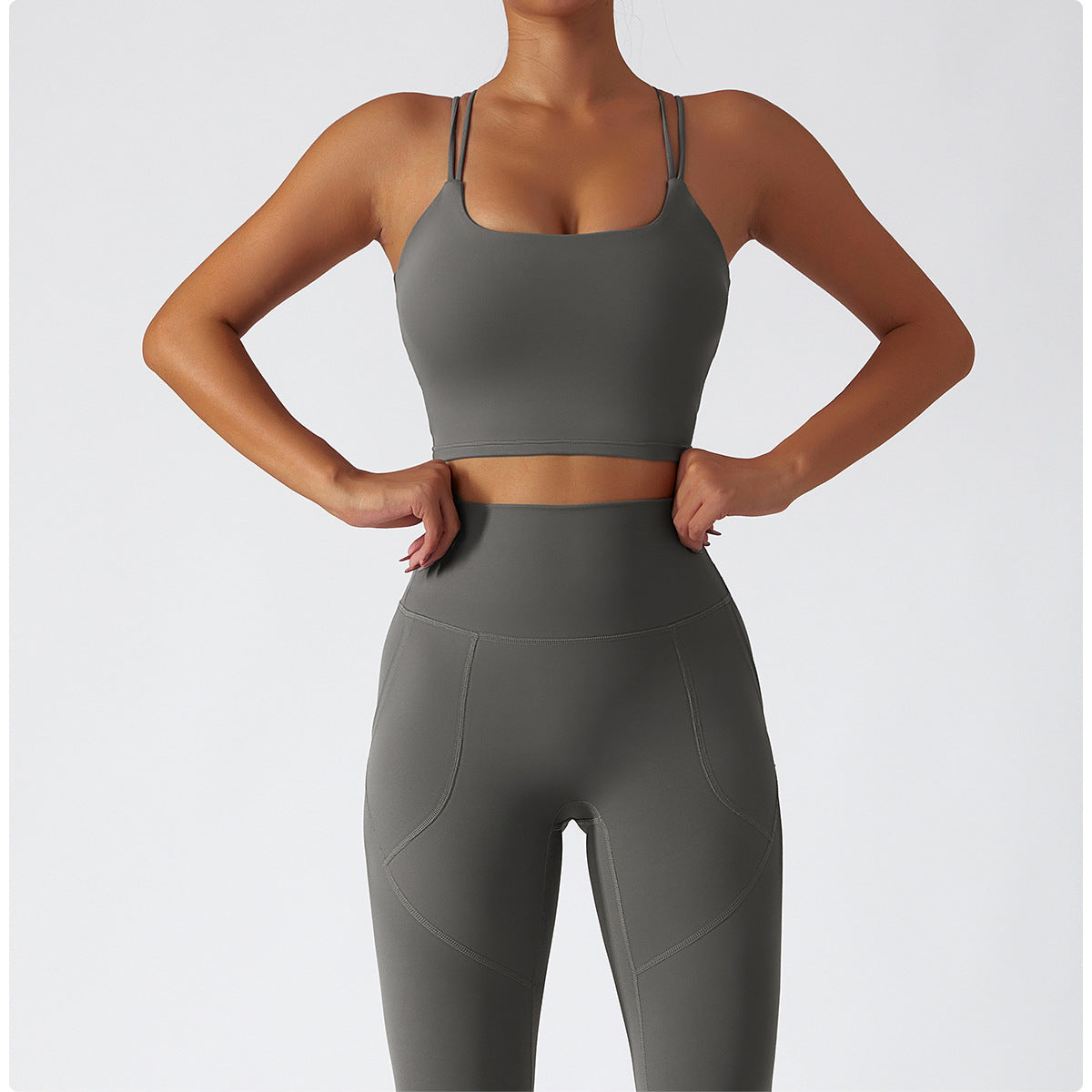 Sollinarry Sustainable Recycled Nude Feel Yoga Suit Summer Breathable Training Sports Suit Women High Waist Hip Lift Running Fitness Clothes