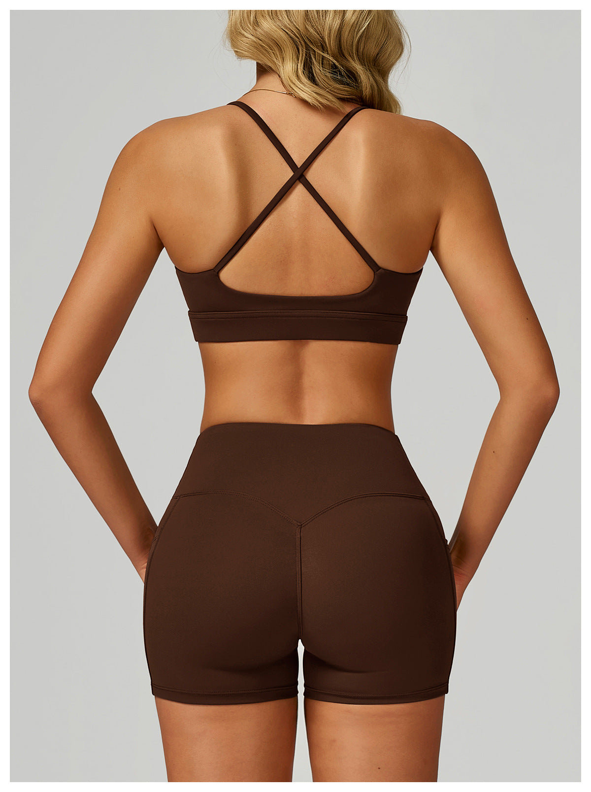Summer Nude Feel Sports Underwear Cross Back High Grade Yoga Bra Running Workout Vest Women