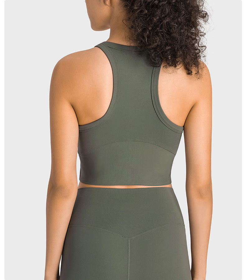 Nude Feel With Chest Pad Yoga Vest Women Shockproof Push Up Accessory Breast Push Up Sports Underwear Bra