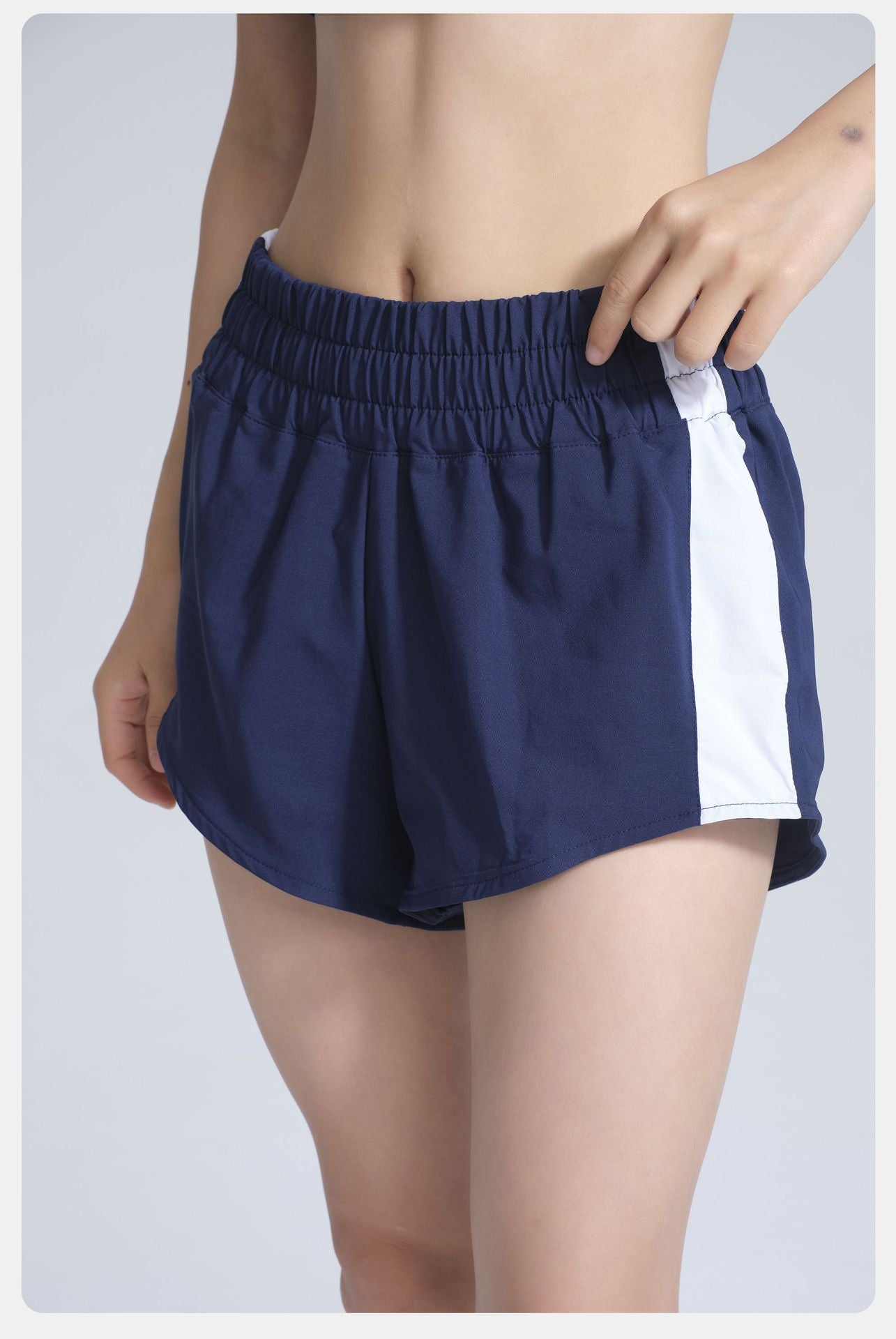 High Waist Belly Contracting Sports Shorts Women Summer Back Waist Pocket Running Workout Cropped Pants Loose Casual Breathable Yoga Pants