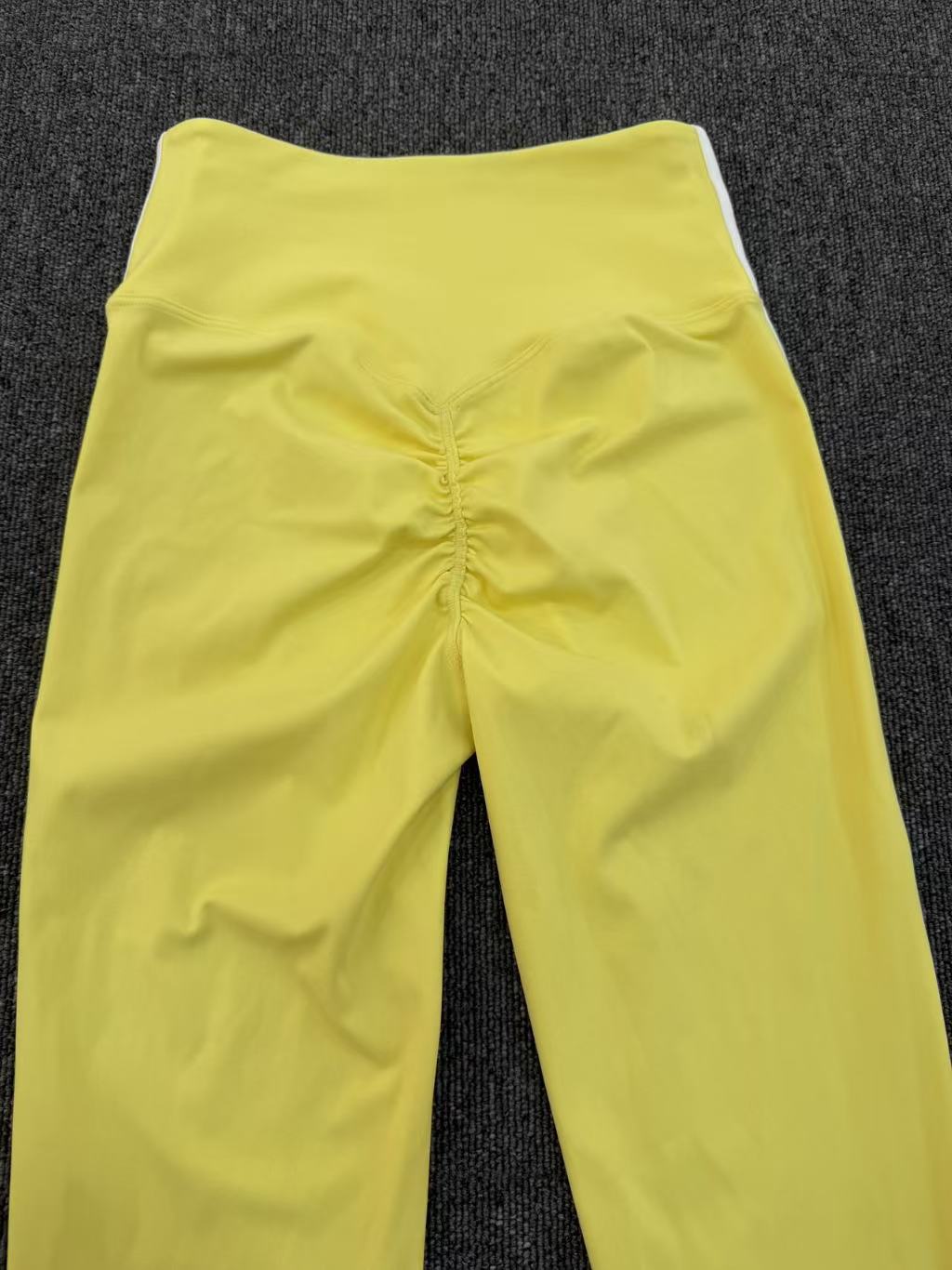 High Waist Invisible Pleated Yoga Pants Color Contrast Patchwork Nude Feel Tight Women Sports Fitness Pants