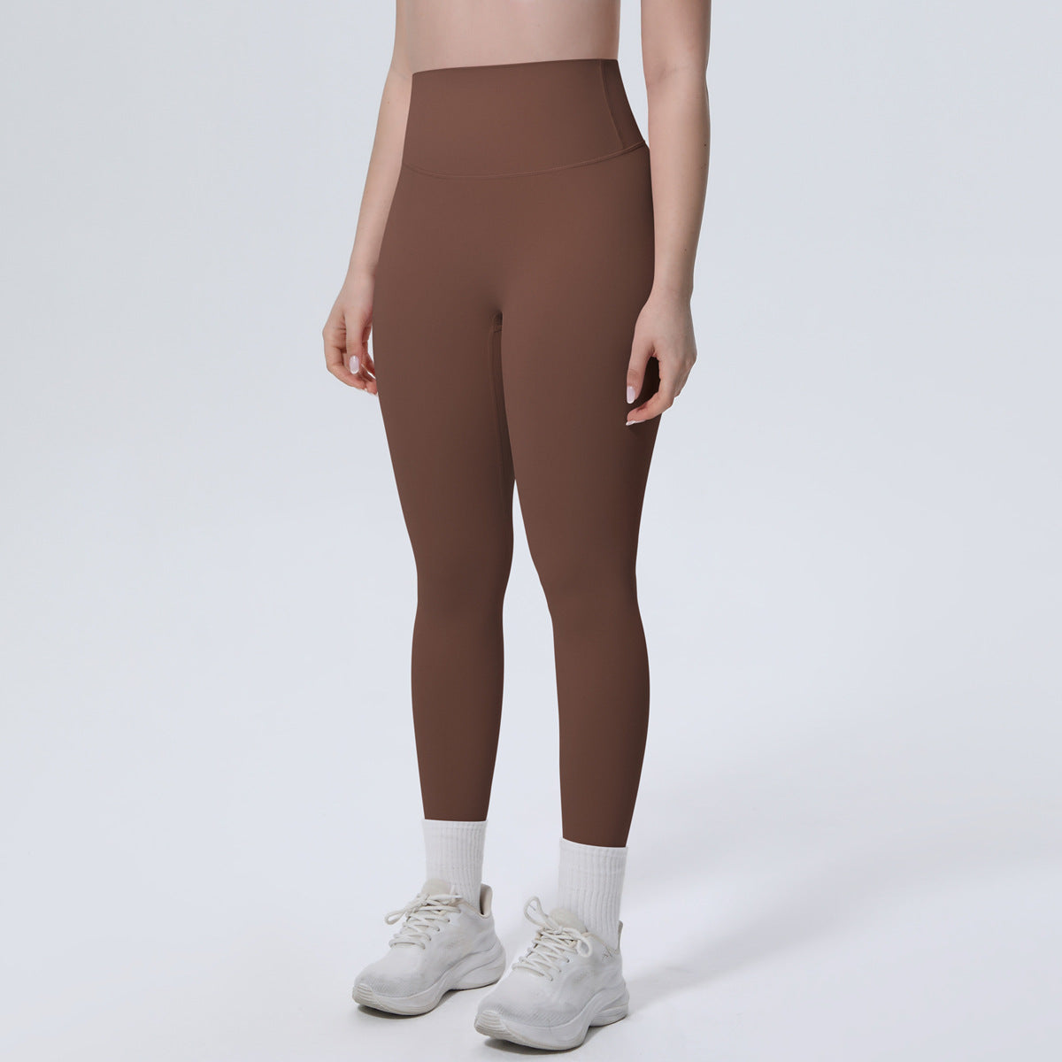 High Waist Nude Feel Tights Running Sports Hip Raise Fitness Pants Pilates Sexy Slim Solid Color Yoga Pants