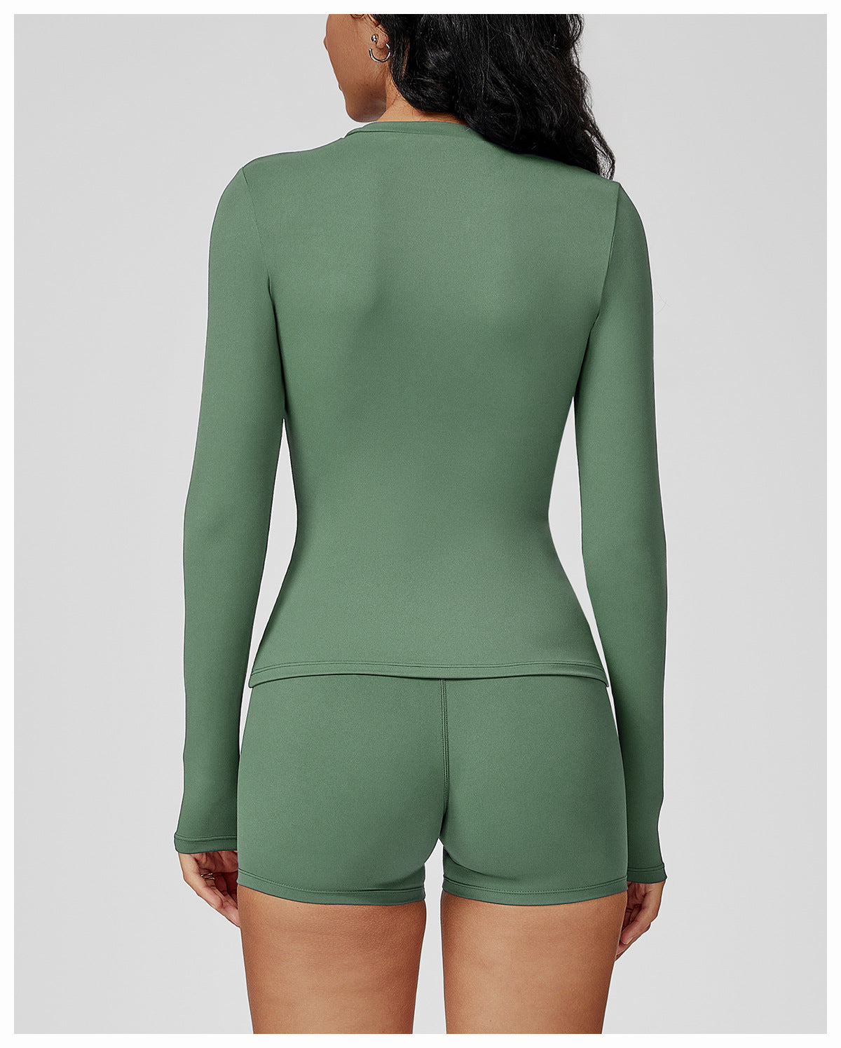 Sollinarry Brushed Long Sleeve Yoga Clothes round Neck Slim Fitness Clothes Outdoor Running Sport Long Sleeve T shirt