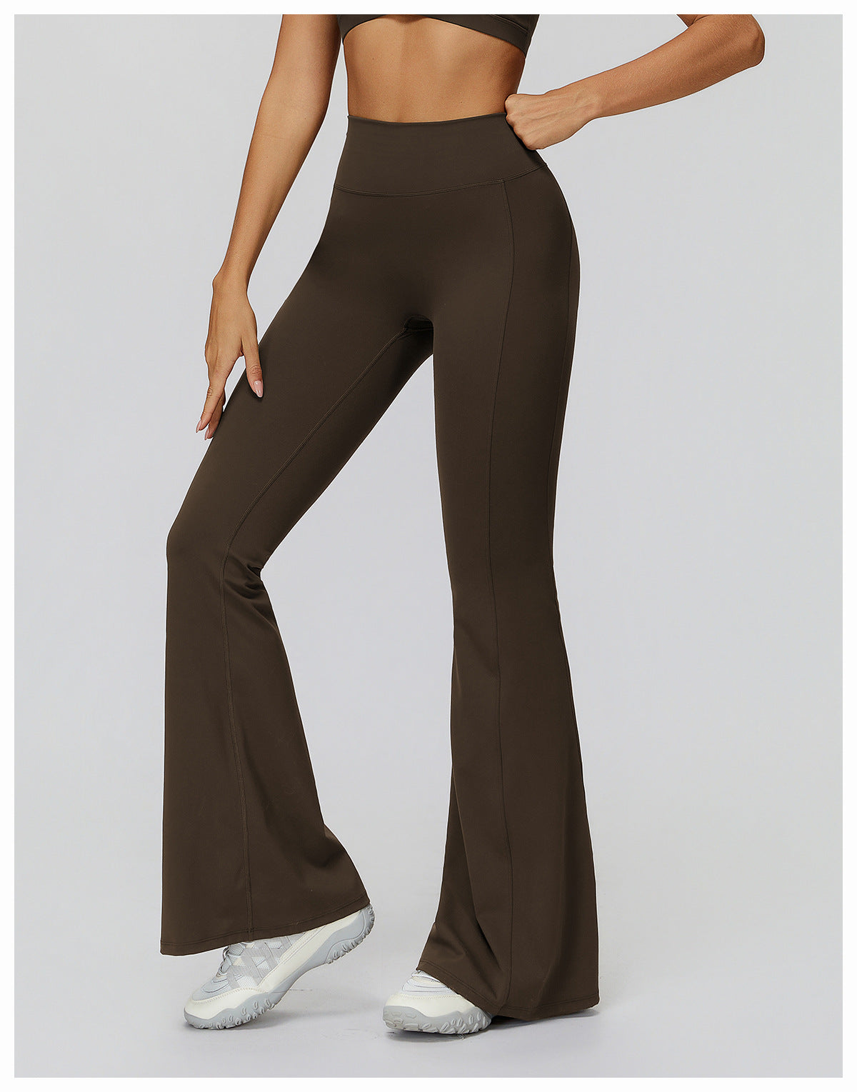 Yoga Bell Bottom Pants High Waist Pleated Micro Pull Slimming Trousers Running Sports Bell Bottom Pants