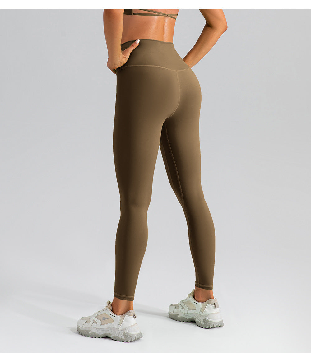 High Waist Hip Lift Seamless Yoga Pants Women Running Tight Sports Leggings Quick Drying Nude Feel Fitness Pants Outer Wear