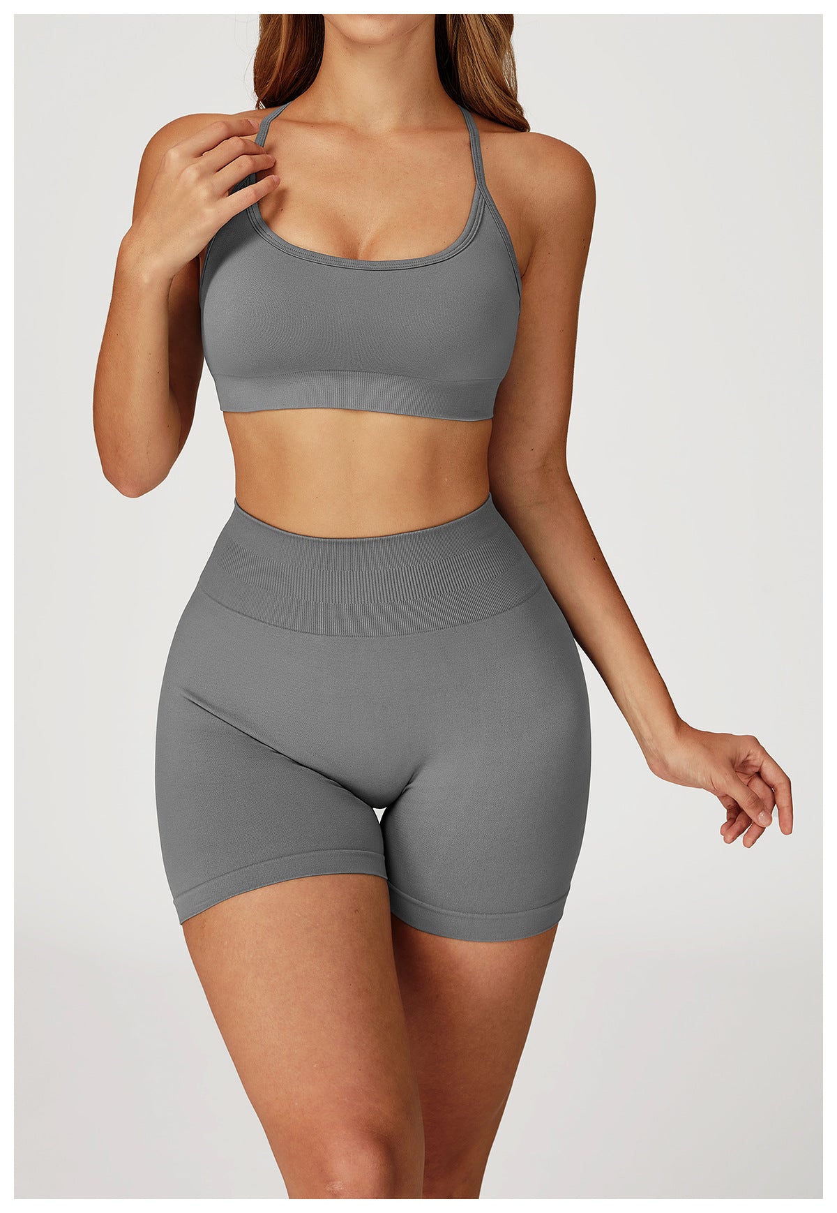 Seamless Yoga Shorts Women Summer High Waist Skinny Hip Raise Outdoor Sports Running Fitness