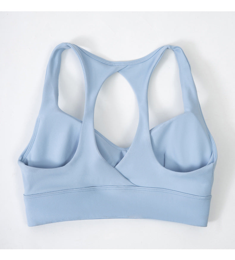 Sexy Hollow Out Cutout Beauty Back Exercise Underwear Women Chest Pad Gathering Bra Shockproof Fitness Vest
