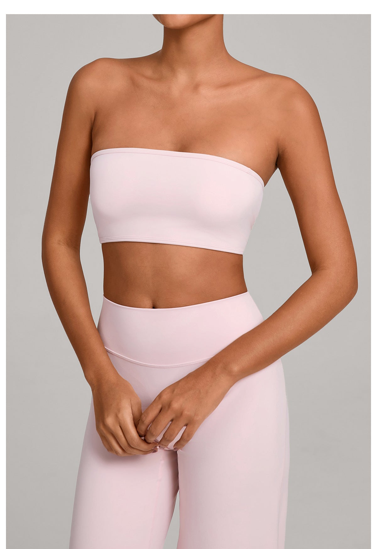 Anti Exposure Tube Top Underwear Base Workout Top Skinny Yoga Clothes One Piece Nude Feel Sports Underwear
