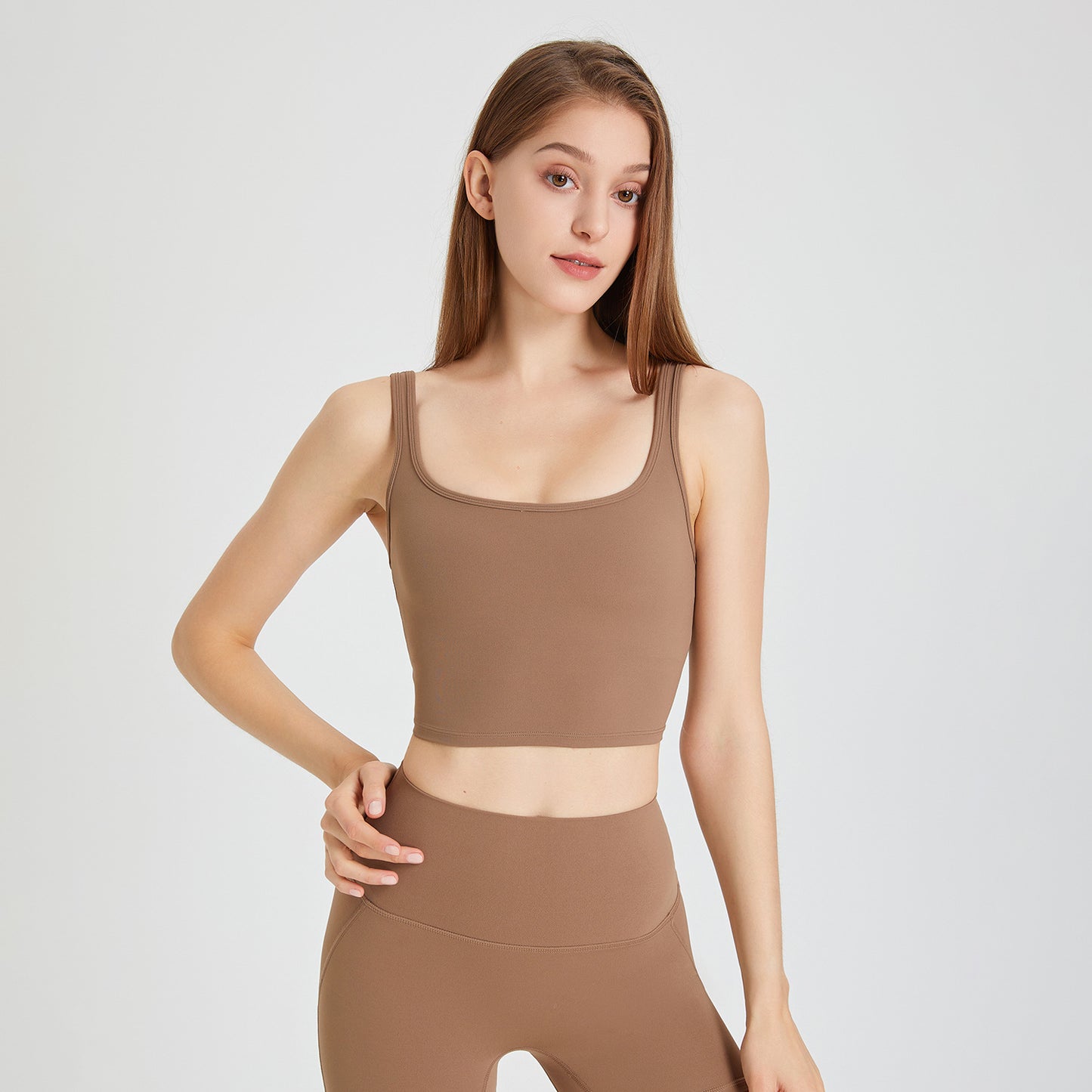 Wear Sports Back Shaping One Piece Cup Double Shoulder Strap Gather Belly Contracting Sexy Yoga Clothing Underwear