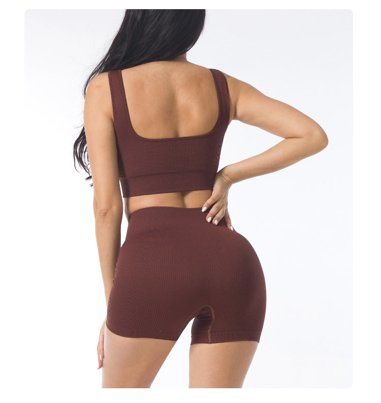 Hip Raise High Waist Seamless Yoga Pants Women Peach Hip Tight Three Point Sports Pants Quick Drying Thread Fitness Shorts