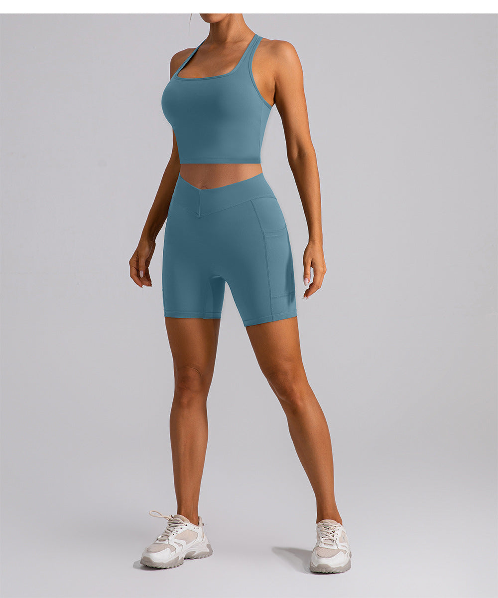 High Waist Hip Lift Fitness Shorts No Embarrassment Line Double Sided Brushed Yoga Pants Women Hip Lifting Slim Fit Sports Shorts