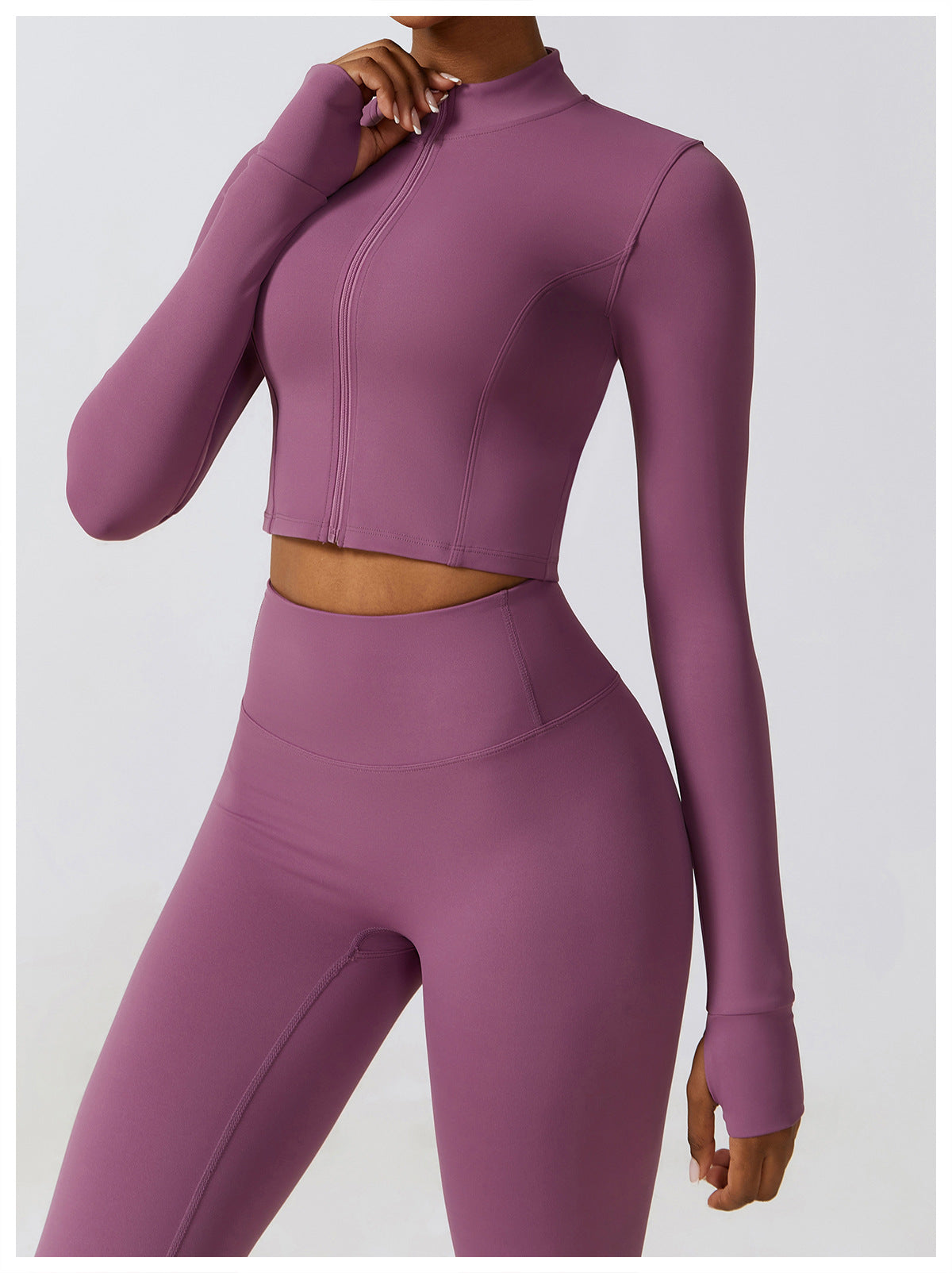 Zipper Outdoor Running Sports Yoga Jacket Slimming Workout Long Sleeve Coat Girls Quick Drying Yoga Clothes