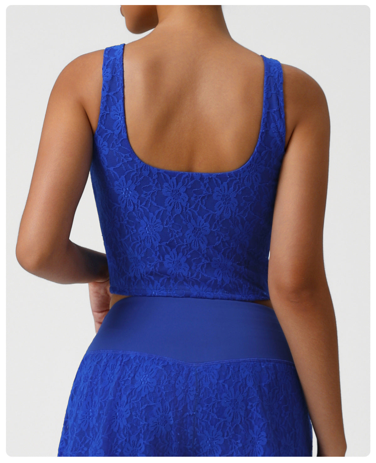 Nude Feel Sexy Lace Sleeveless Sports Top Dance Training Exercise Strap Vest Women
