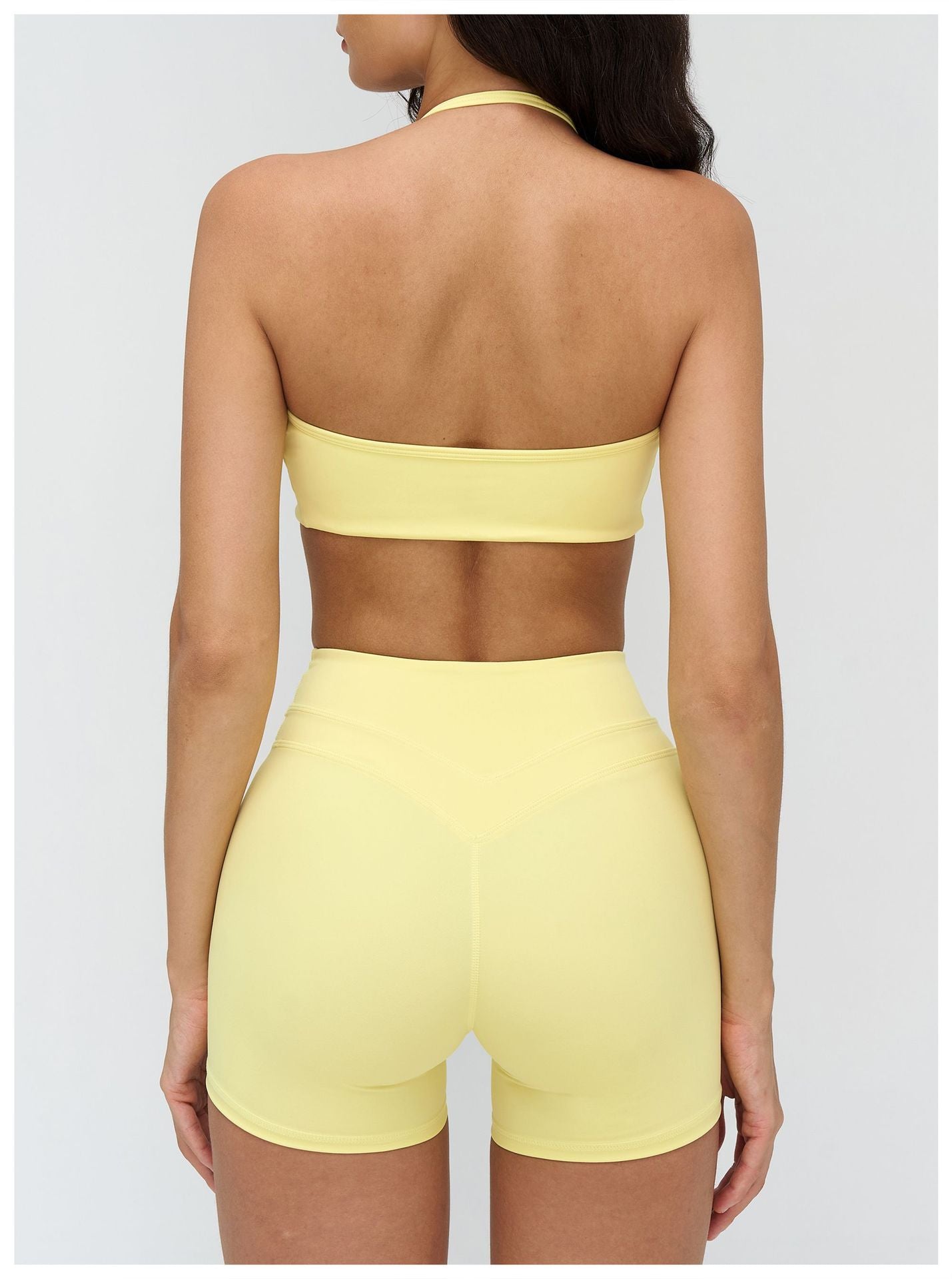 Brushed Yoga Bra Halter Hollow Out Cutout Backless Bra Fitness Running Exercise Underwear Women