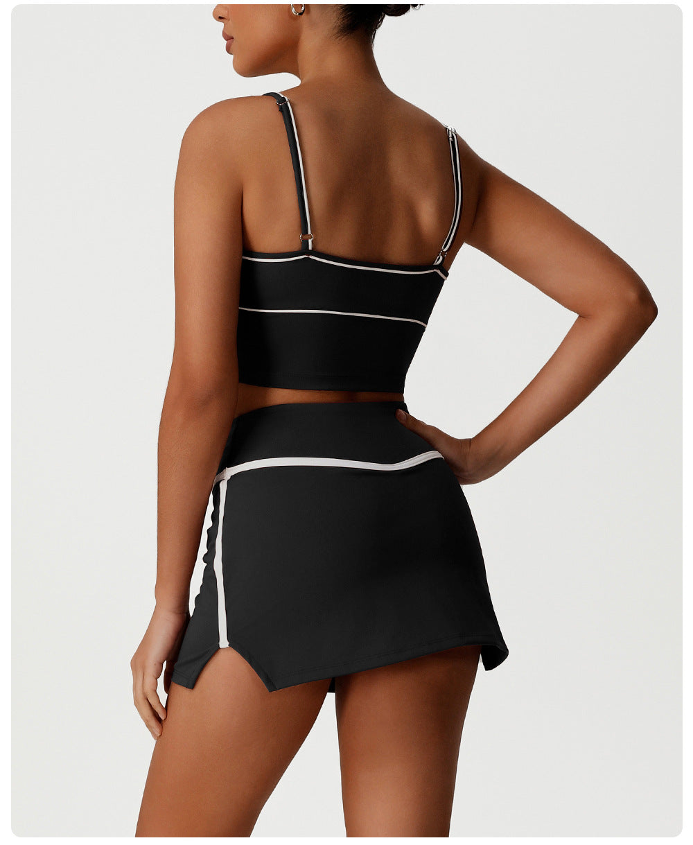 Camisole Tight Sports Set Sexy Low Collar Casual Long Sleeved Top Yoga Fitness