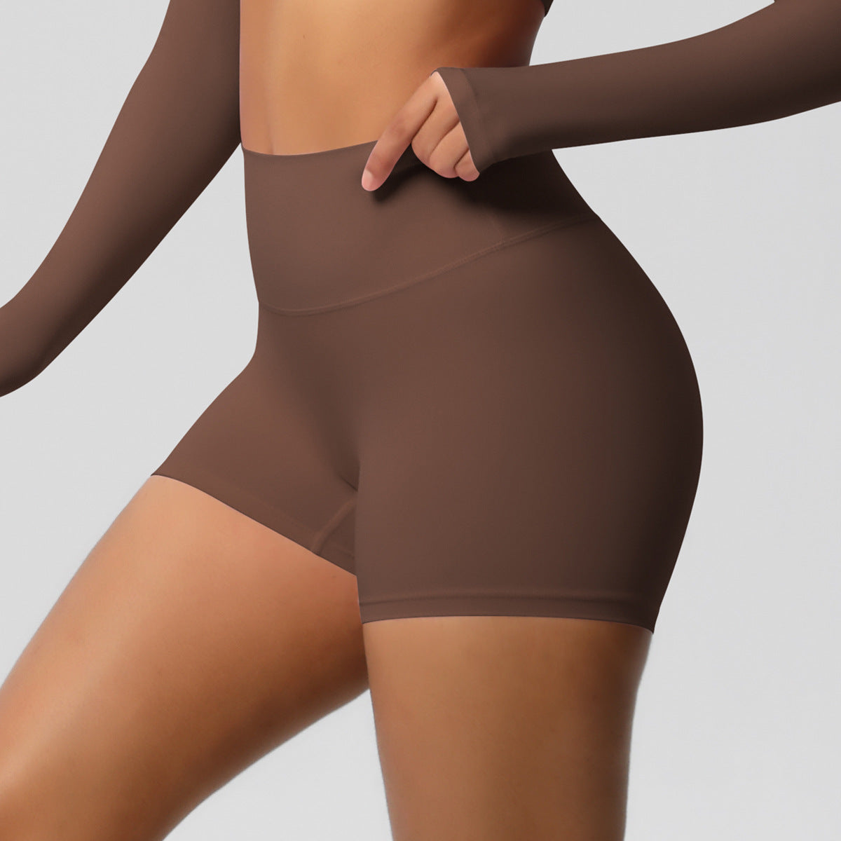 Fitness Shorts Belly Contracting Hip Lifting Solid Color Sports High Waist No Embarrassment Tight Quick Drying Yoga Shorts