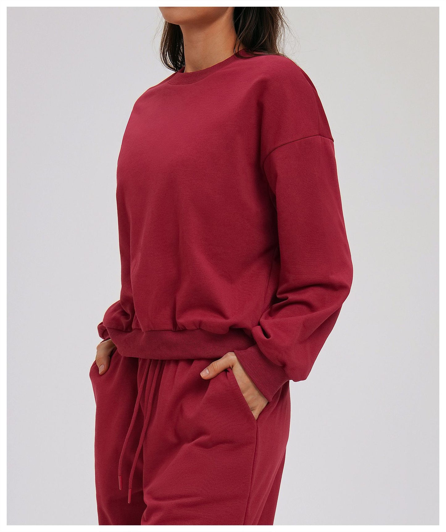 Comfortable round Neck Sweater Autumn Winter Long Sleeve Loose Casual Outdoor Top Outdoor Running Exercise Sweatshirt