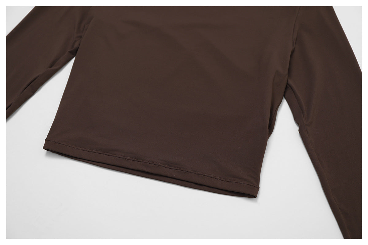 Quick Drying Fitness Sports Long Sleeved Top Turtleneck Tight Fitting Outerwear All Match Long Sleeve Yoga Wear
