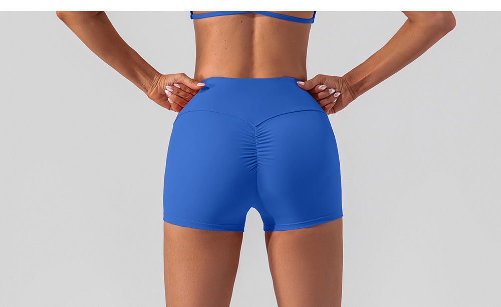 High Waist Workout Shorts No Embarrassment Line Double Sided Brushed Yoga Pants Women Hip Lifting Slim Fit Sports Shorts