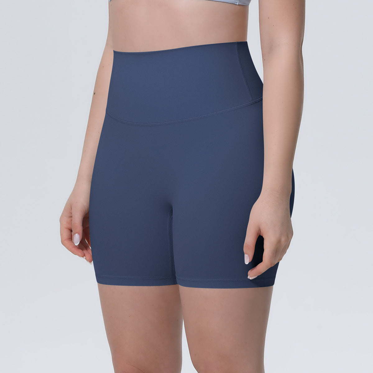 Nude Feel Yoga Pants Women High Waist Breathable Belly Contracting Fitness Shorts Peach Hip Tight Exercise Shorts