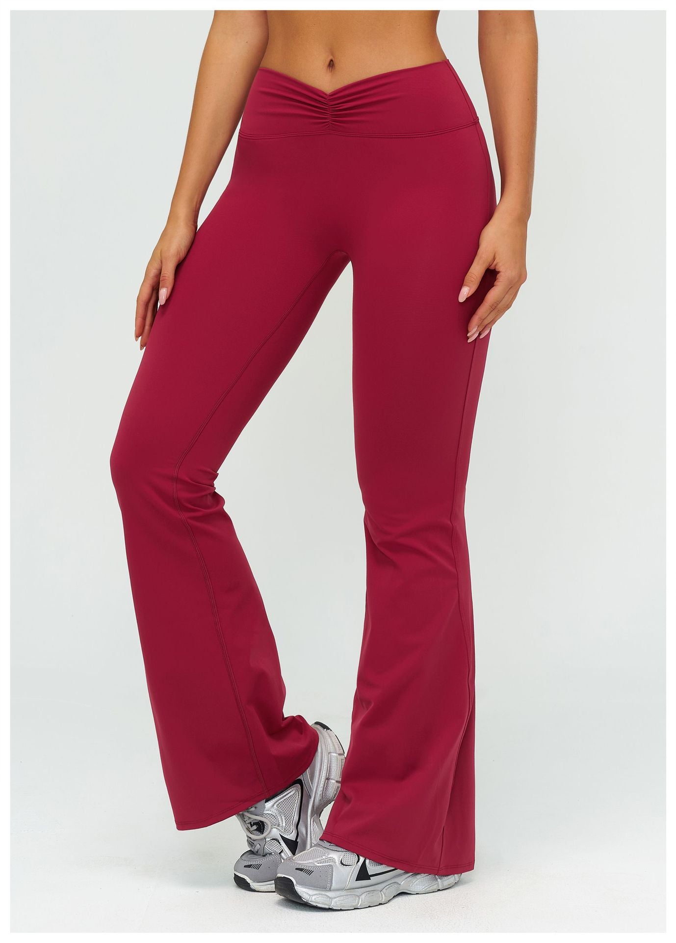 High Waist Pleated Bell Bottom Pants Brushed Wide Leg Pants Outdoor Casual Running Sports Bell Bottom Pants