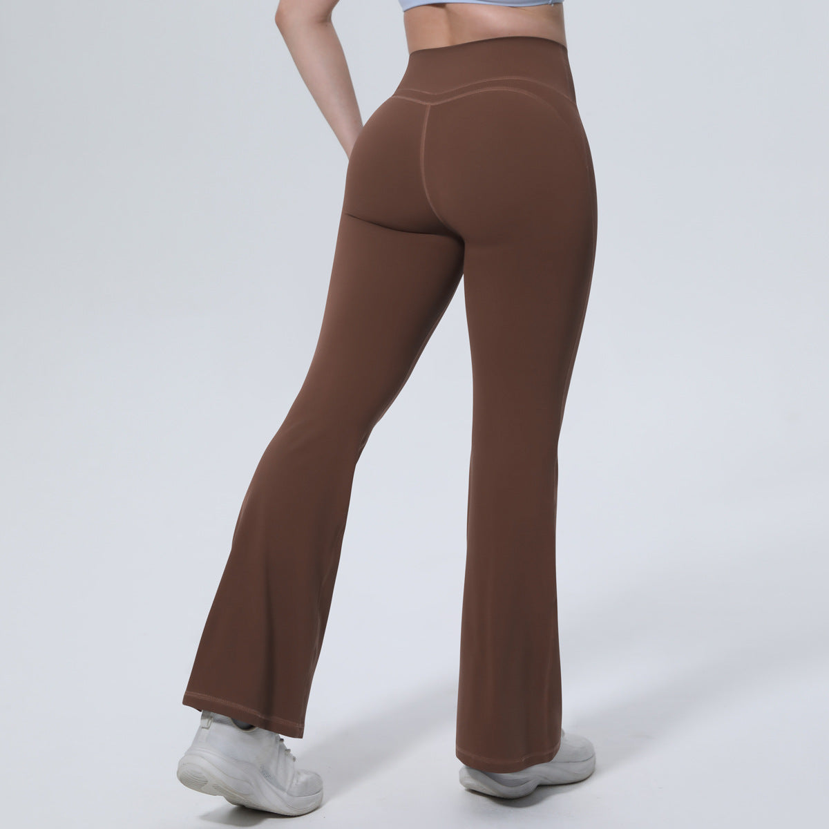 Classic Solid Color Skin-Friendly Bell Bottom Pants Yoga Pants Slim Fit Hip High Waist Elastic Training Wide Leg Pants Fitness Pants