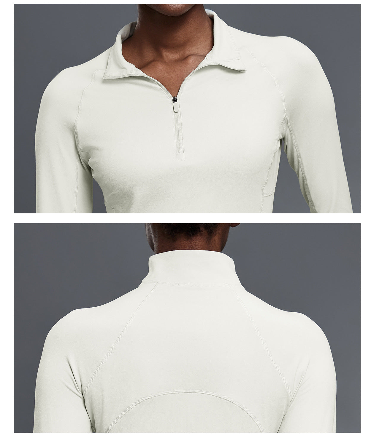Autumn Half Long Sleeve Zipper Yoga Clothes Stand up Collar Slim Fit Slimming Workout Top Running Sports T shirts