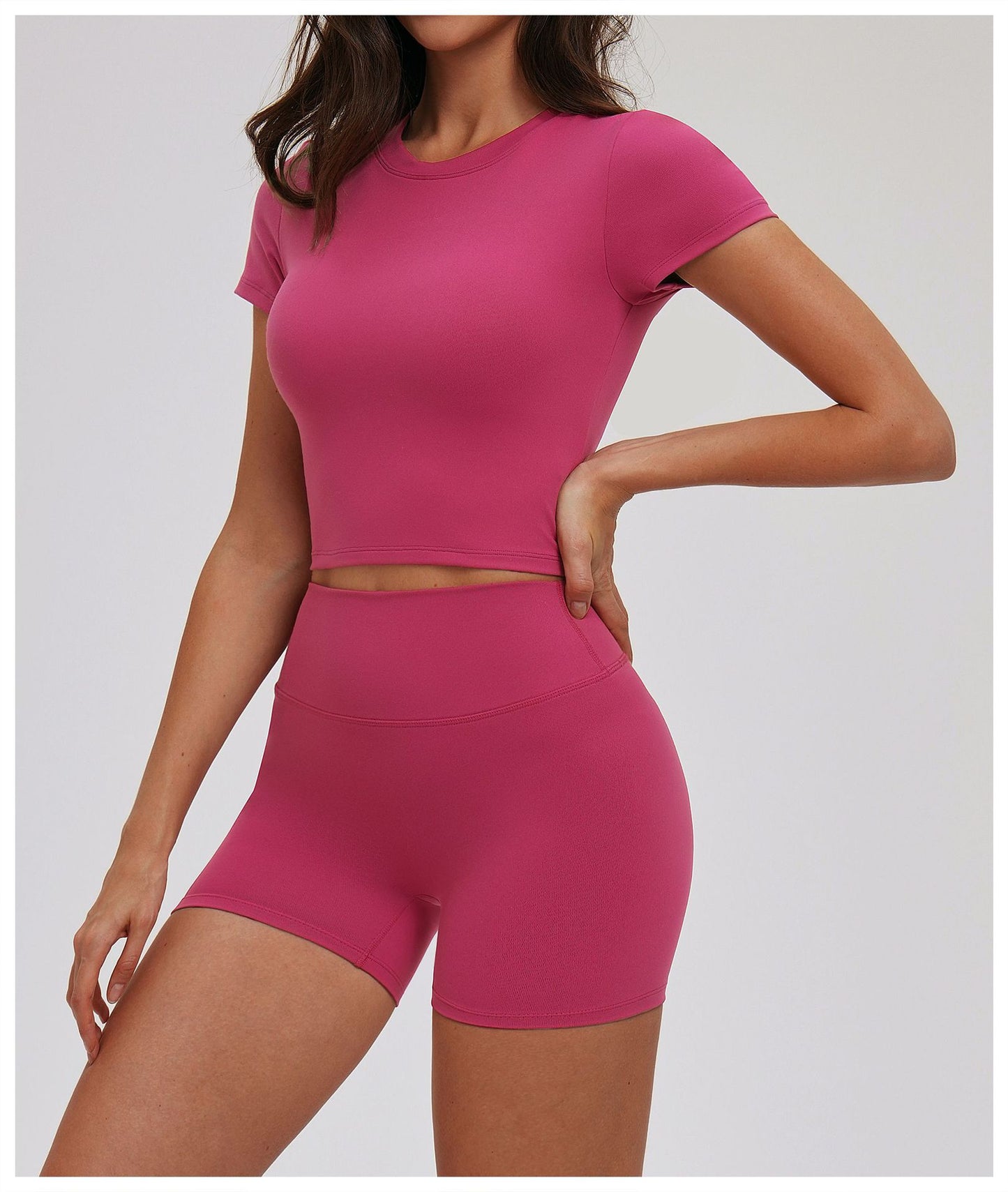 Spring T shirt Skinny Yoga Clothes Short Sleeve Workout Top Outdoor Casual Running Sports Short Sleeve Women