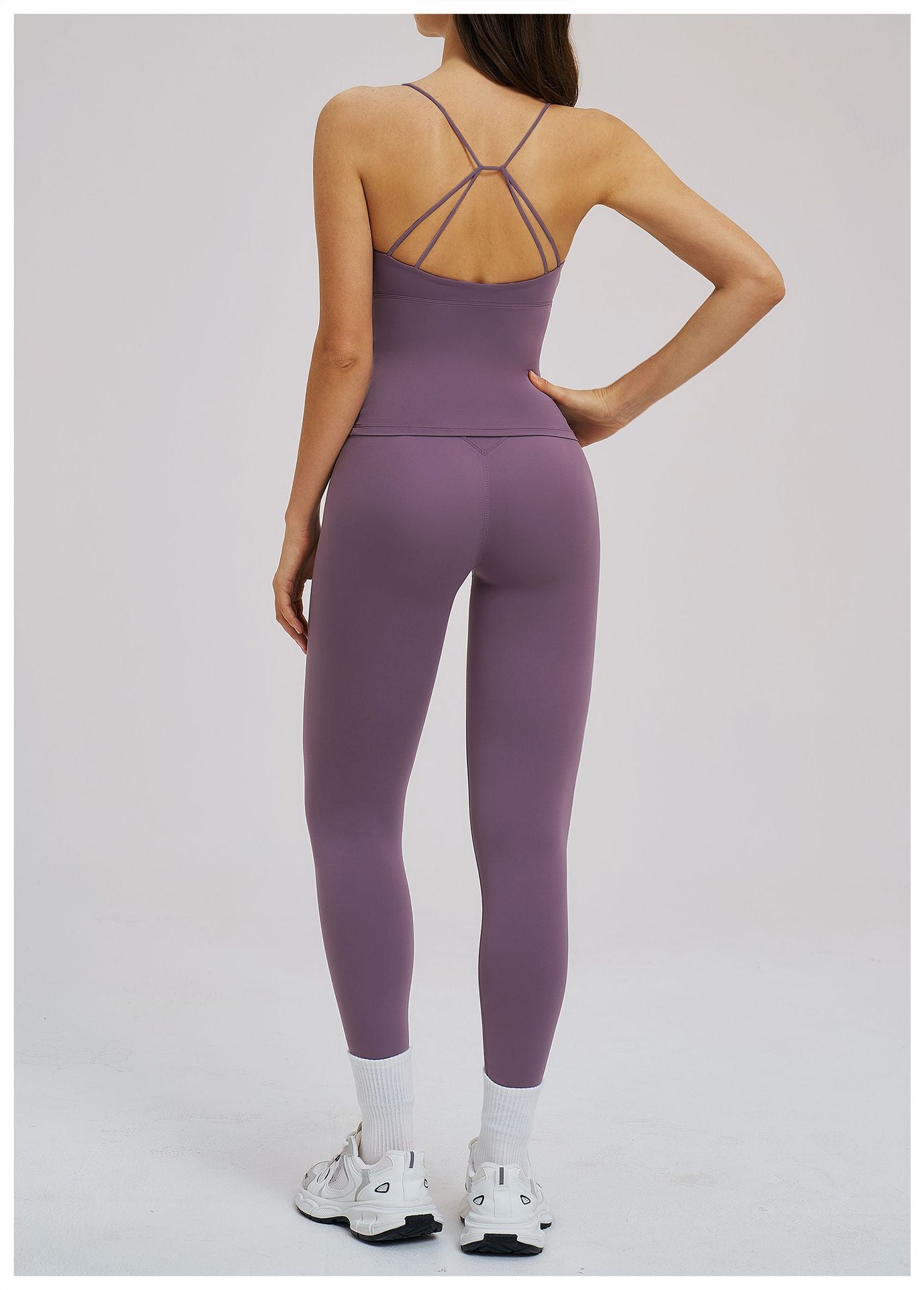 Brushed Sports Tight Back Running Sports Casual Suit Outdoor Riding Yoga Two Piece Sets