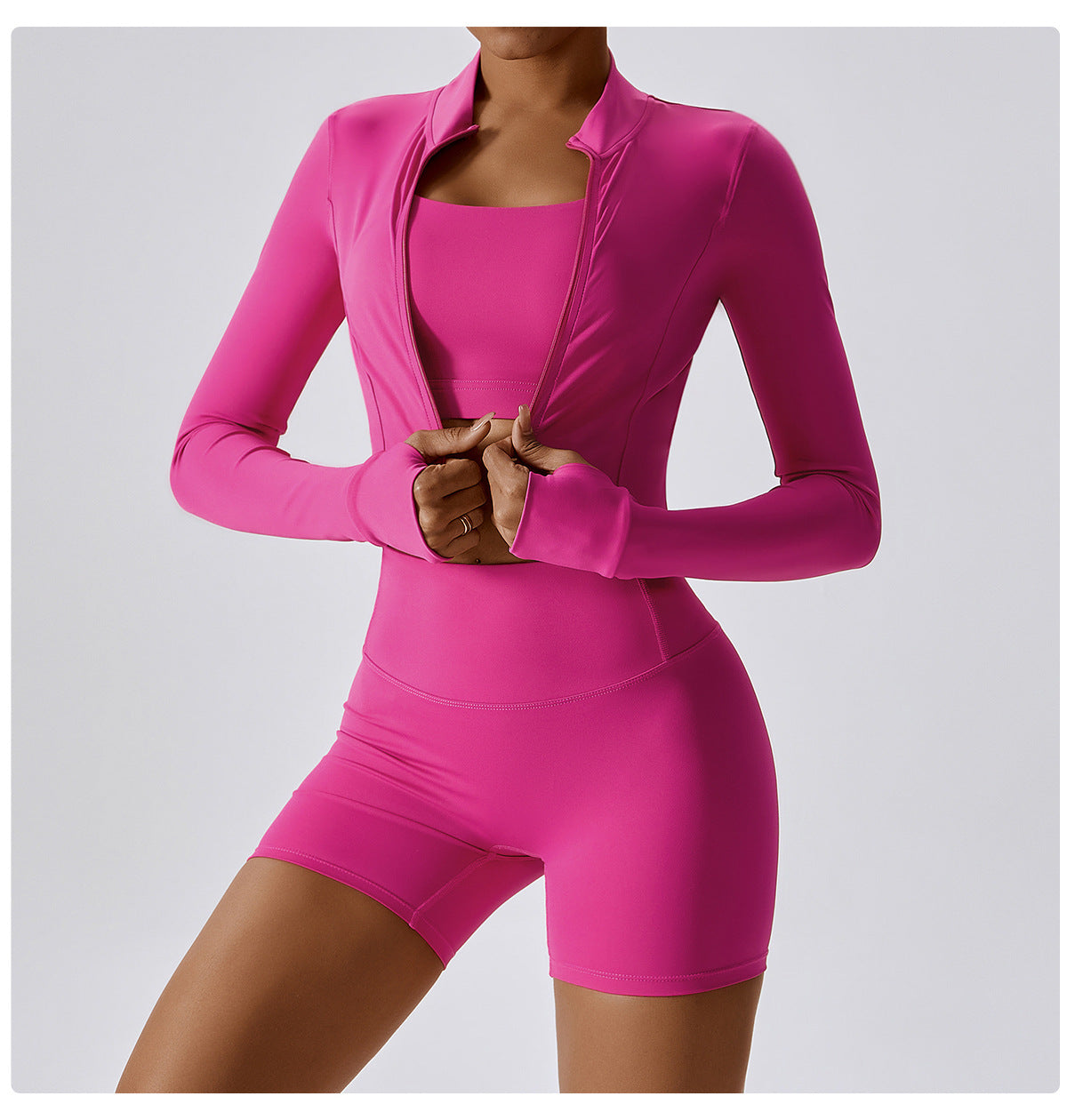 Zipper Outdoor Running Sports Yoga Jacket Slimming Workout Long Sleeve Coat Girls Quick Drying Yoga Clothes