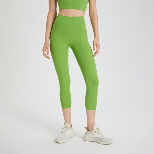 Wear Free Underwear Zero Sense One Piece Yoga Pants Seamless Nude Feel High Waist Peach Hip Lifting Fitness Sports Cropped Pants