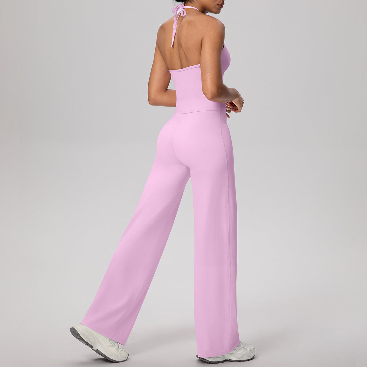 Bandage Vest Pants Suit-Cherry Blossom Pink