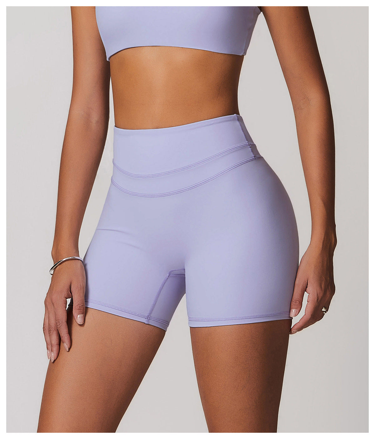 Sollinarry Brushed Tight Yoga Shorts Stretch High Waist Peach Hip Lifting Running Workout Shorts