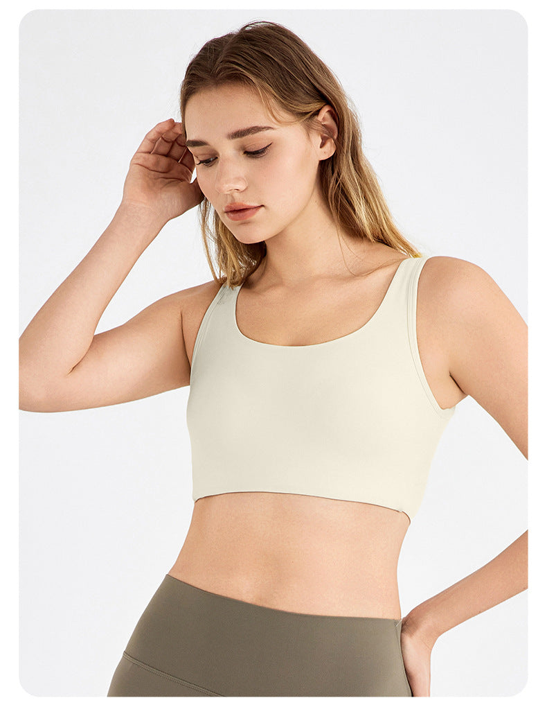 Sports Underwear Women Shockproof Nude Feel Beauty Back Yoga Vest Back Cross Breathable Pilates Workout Bra