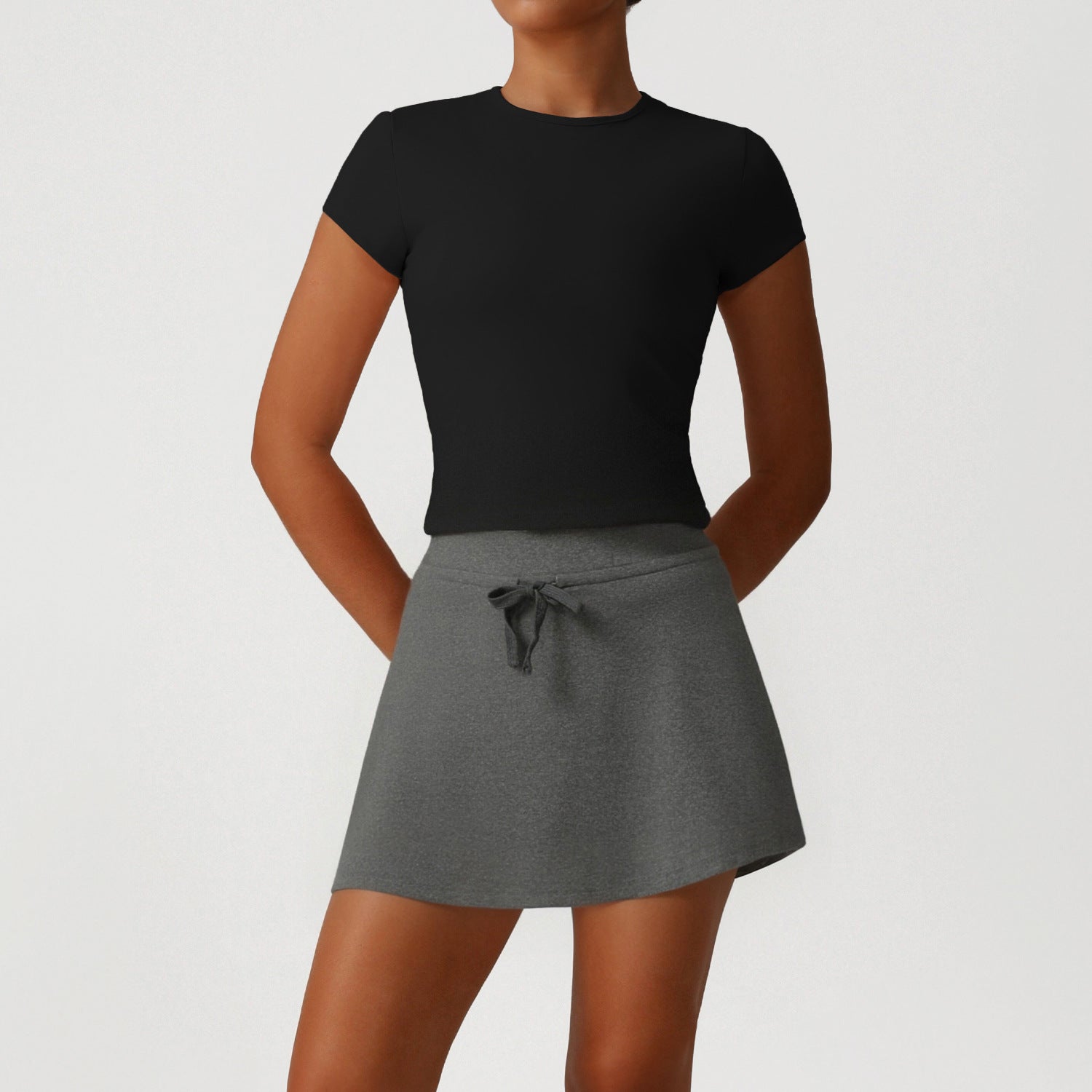 Black Top Gray Skirt