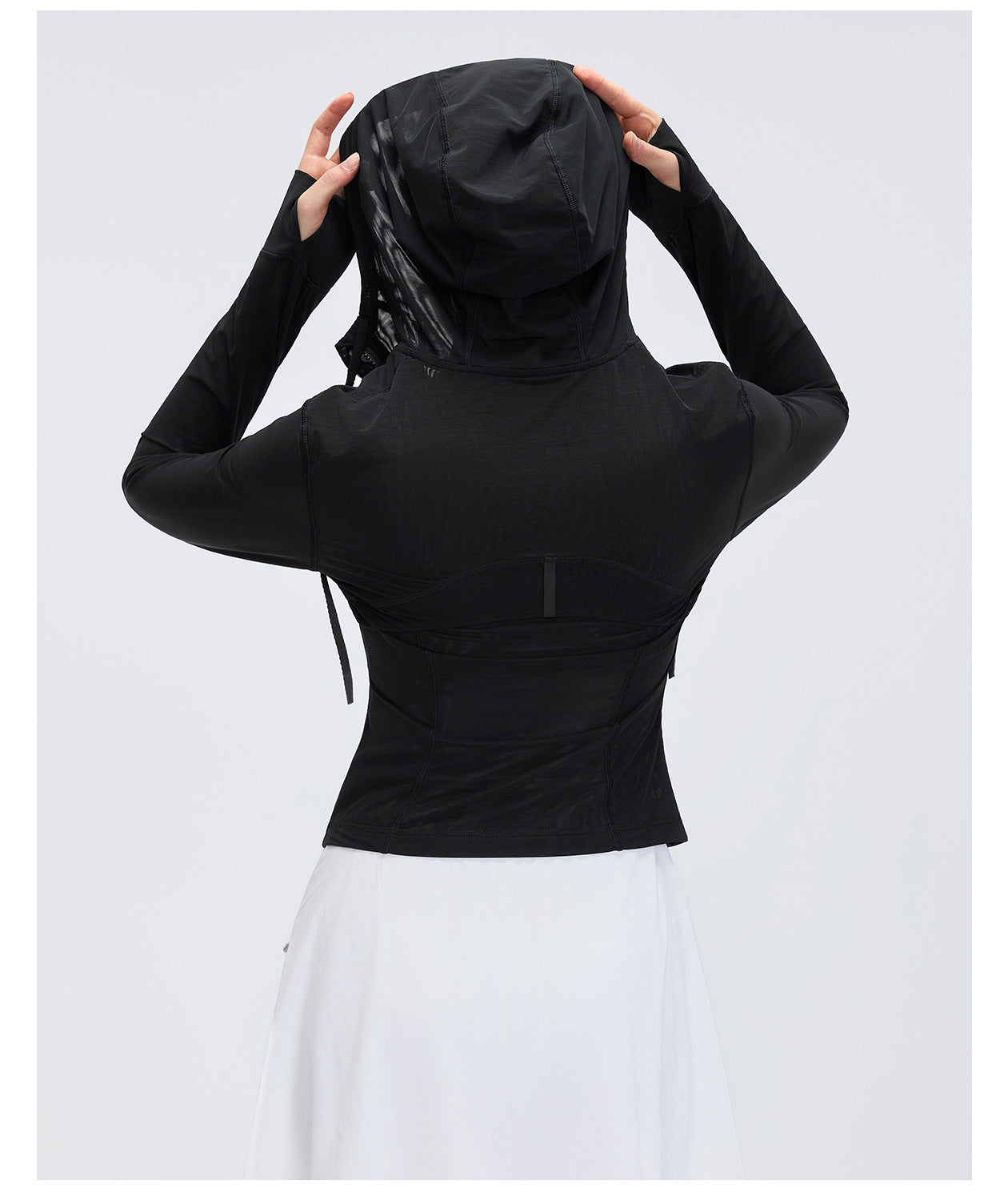 Breathable Mesh Hooded Yoga Jacket Naked Women Sense Slim Fit Slimming Zipper Running Sports Fitness Jacket