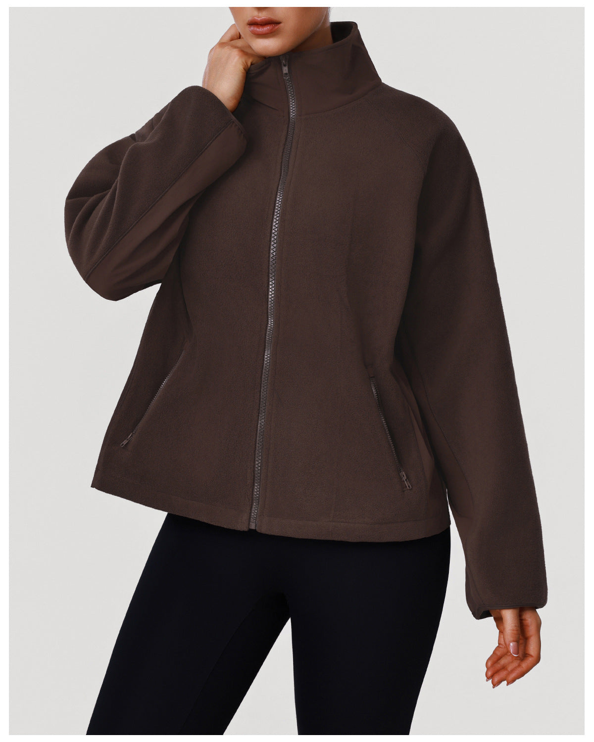 Arrival Warm Loose Polar Fleece Casual Coat Women Autumn Winter Thickening Stand Collar Cardigan Sports Sweater Coat