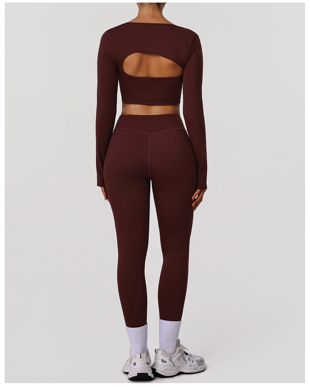 Nude Feel Hollow Out Cutout-out Beauty Back Sports Top Yoga Clothes with Pad High Elastic Hip Lifting Embroidered Logo Fitness Pants Two Piece Sets