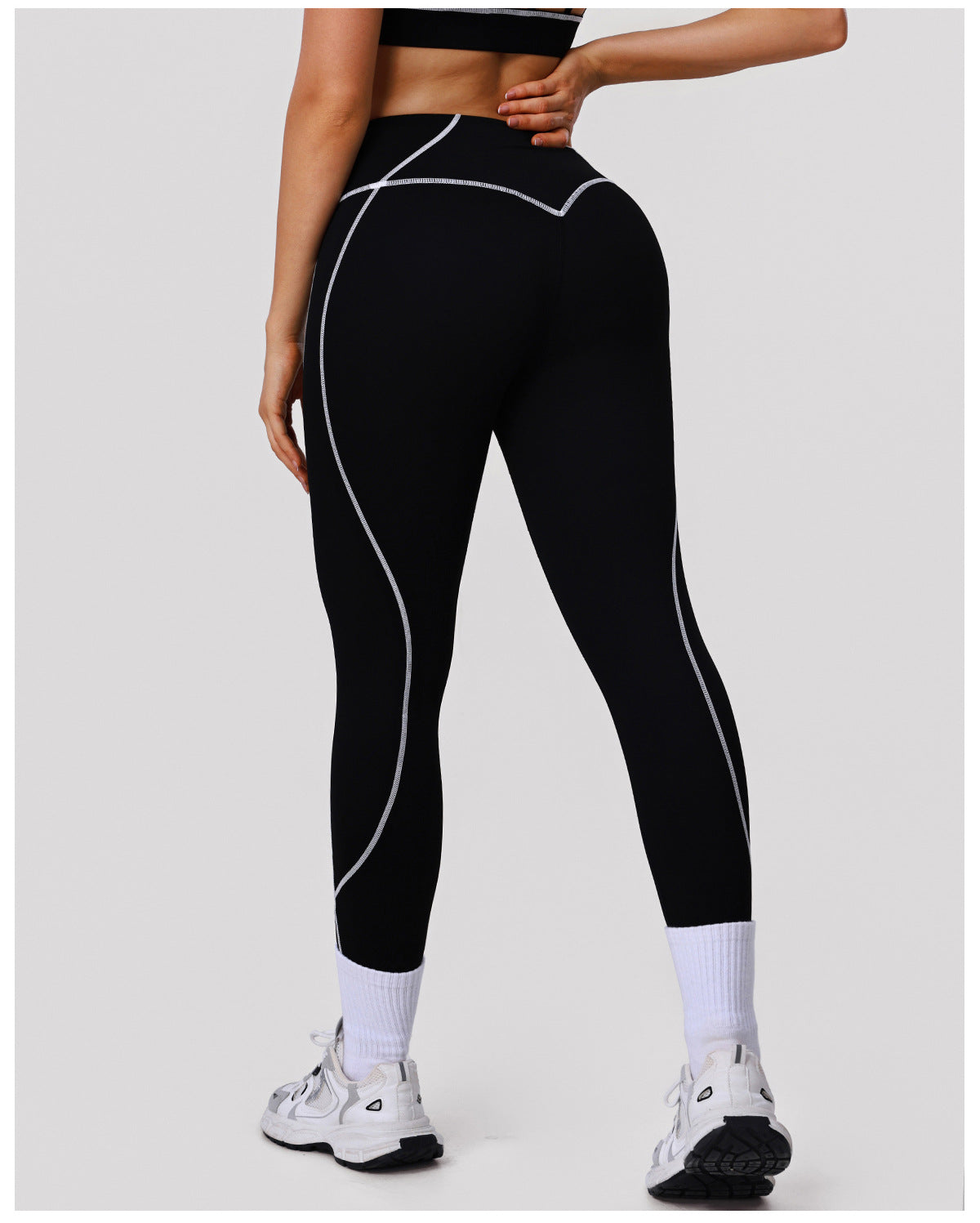 Arrival Contrast Color Yoga Ninth Pants High Waist Tight Running Workout Pants Women Hip Lifting Fitness Leggings